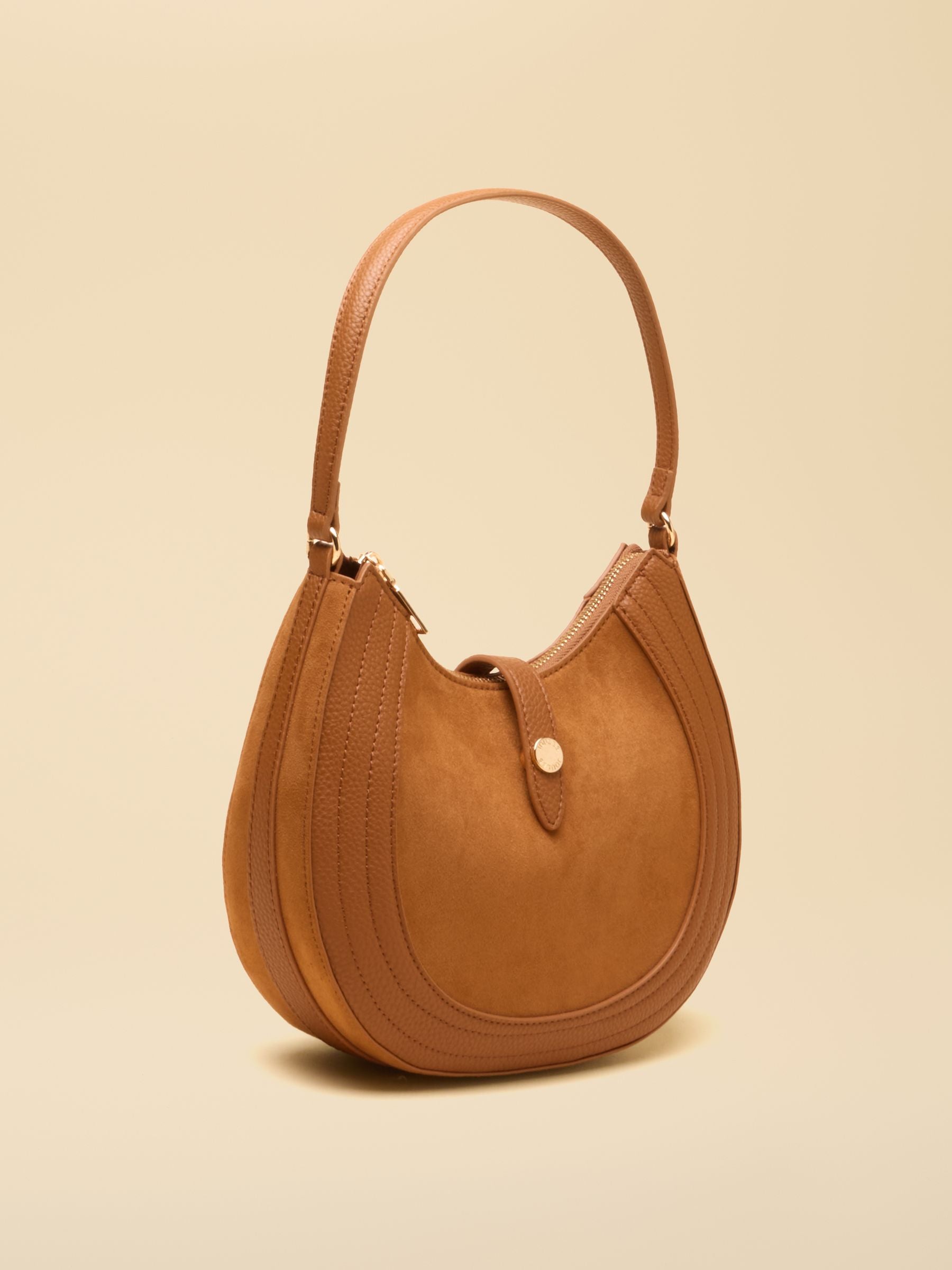 Tan Brown Crossbody Saddle Bag