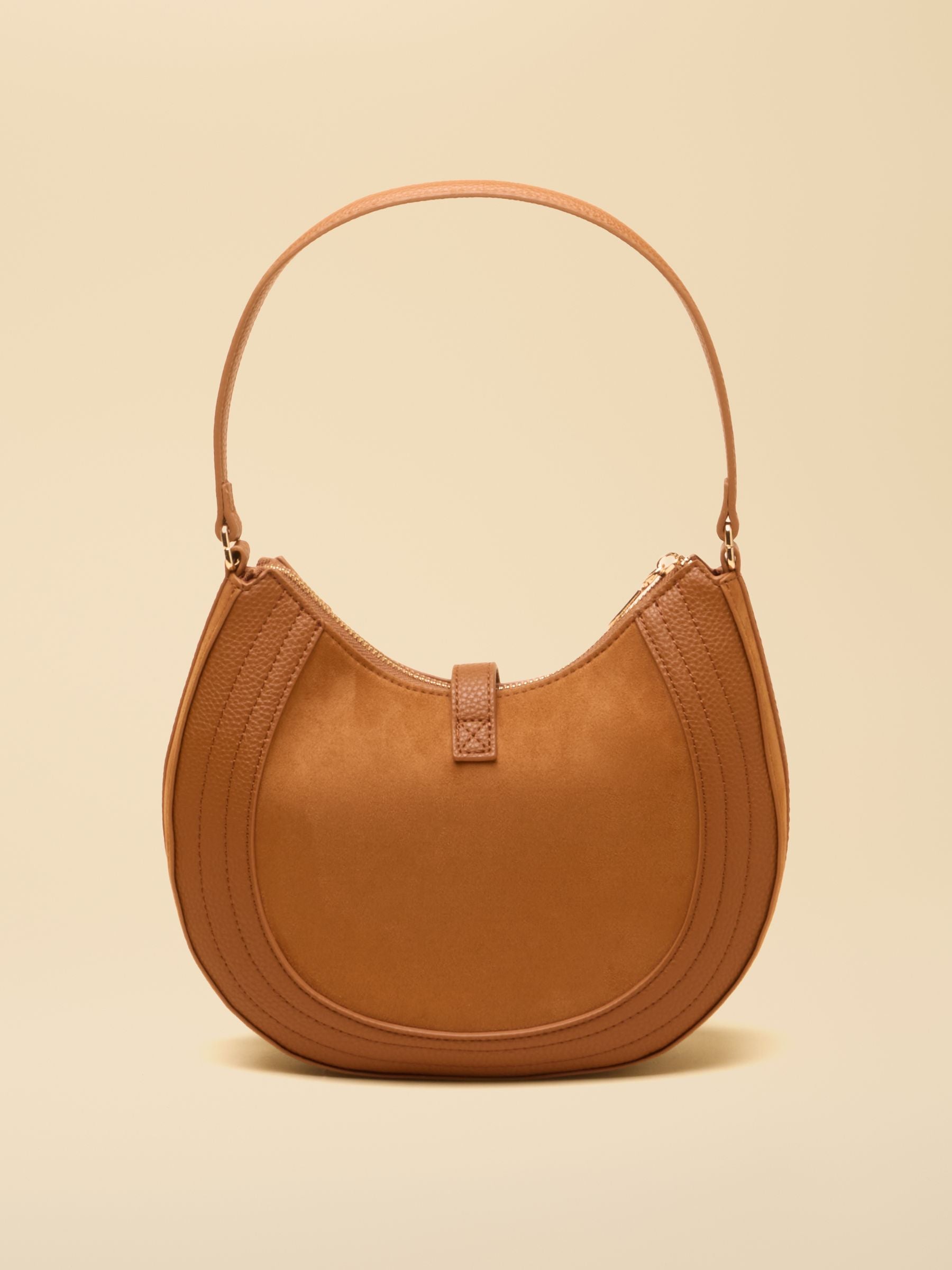 Tan Brown Crossbody Saddle Bag