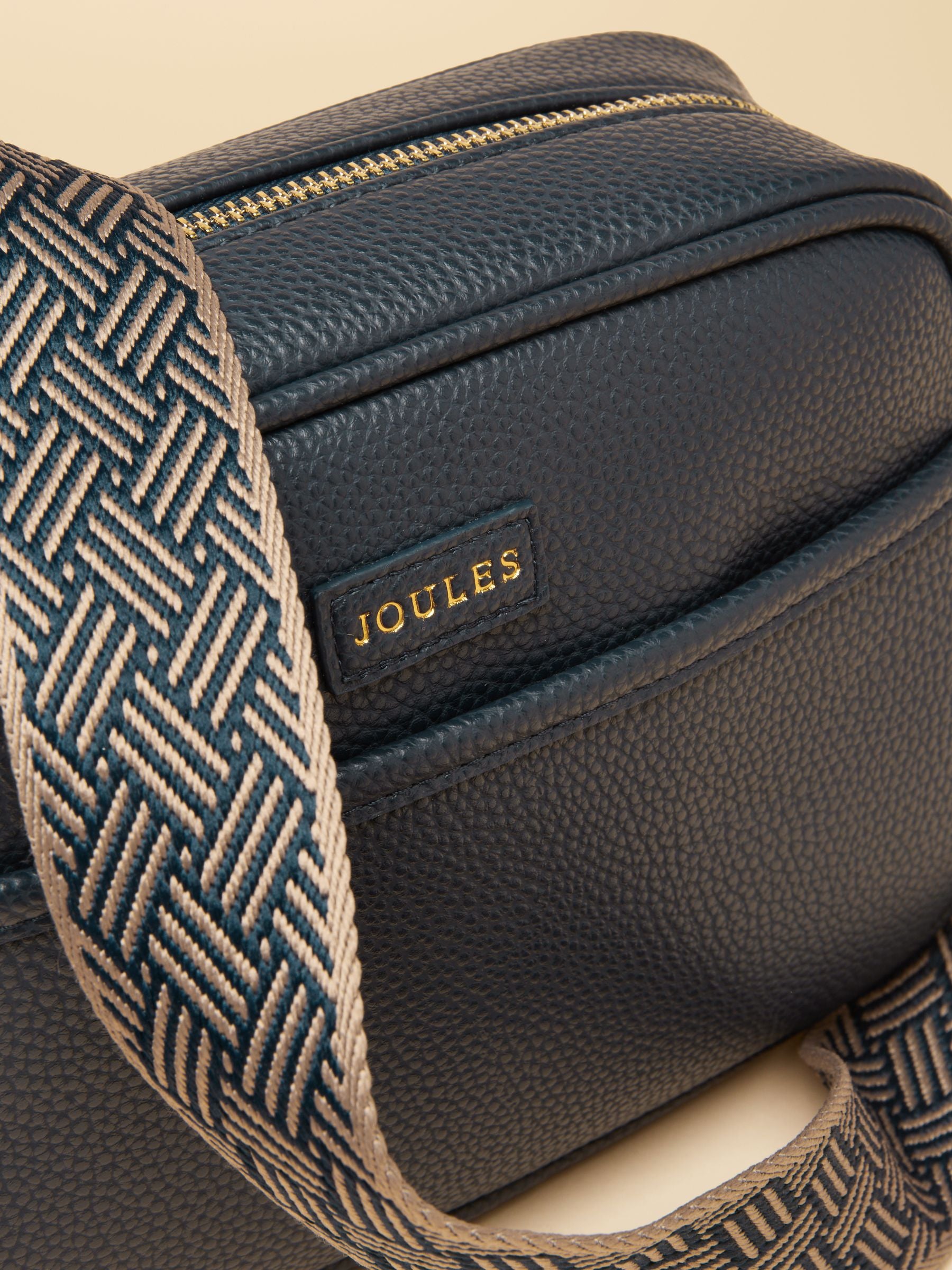 Trent Navy & Gold Cross Body Bag with Adjustable Thick Strap
