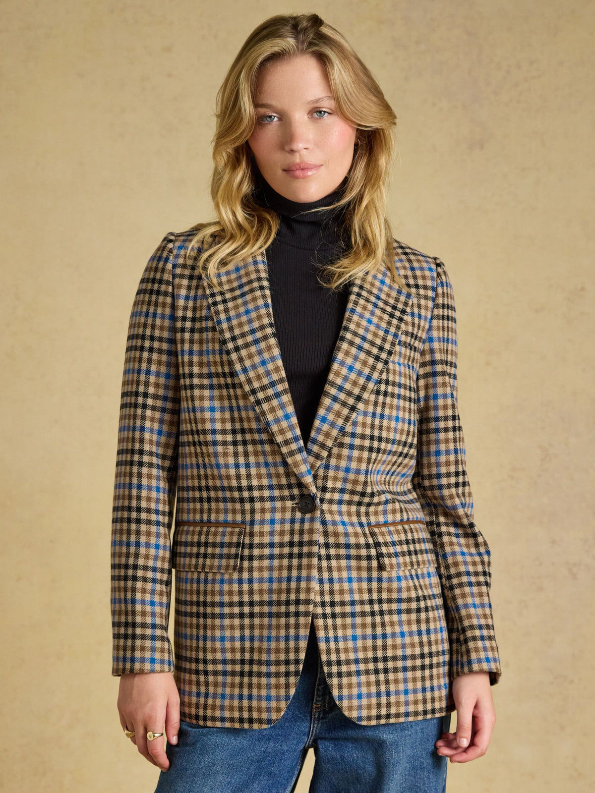 Relaxed Fit Wool Rich Tweed Blazer - Pendle Tweed