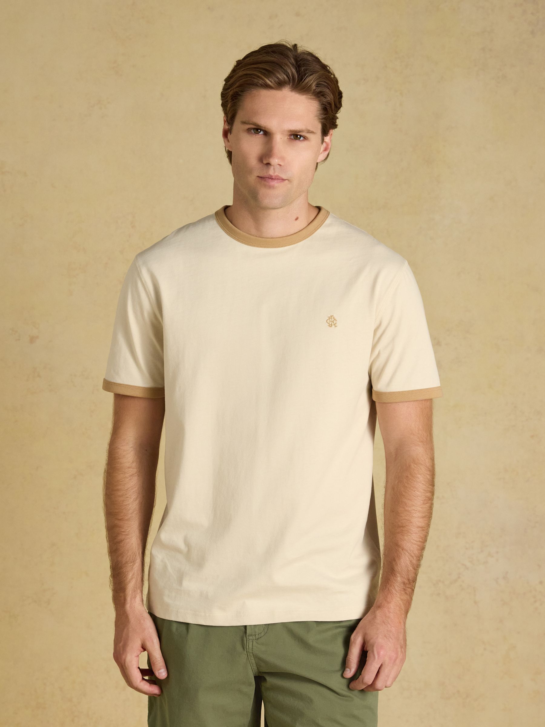 Rugby Club Cream Crew Neck Cotton T-Shirt
