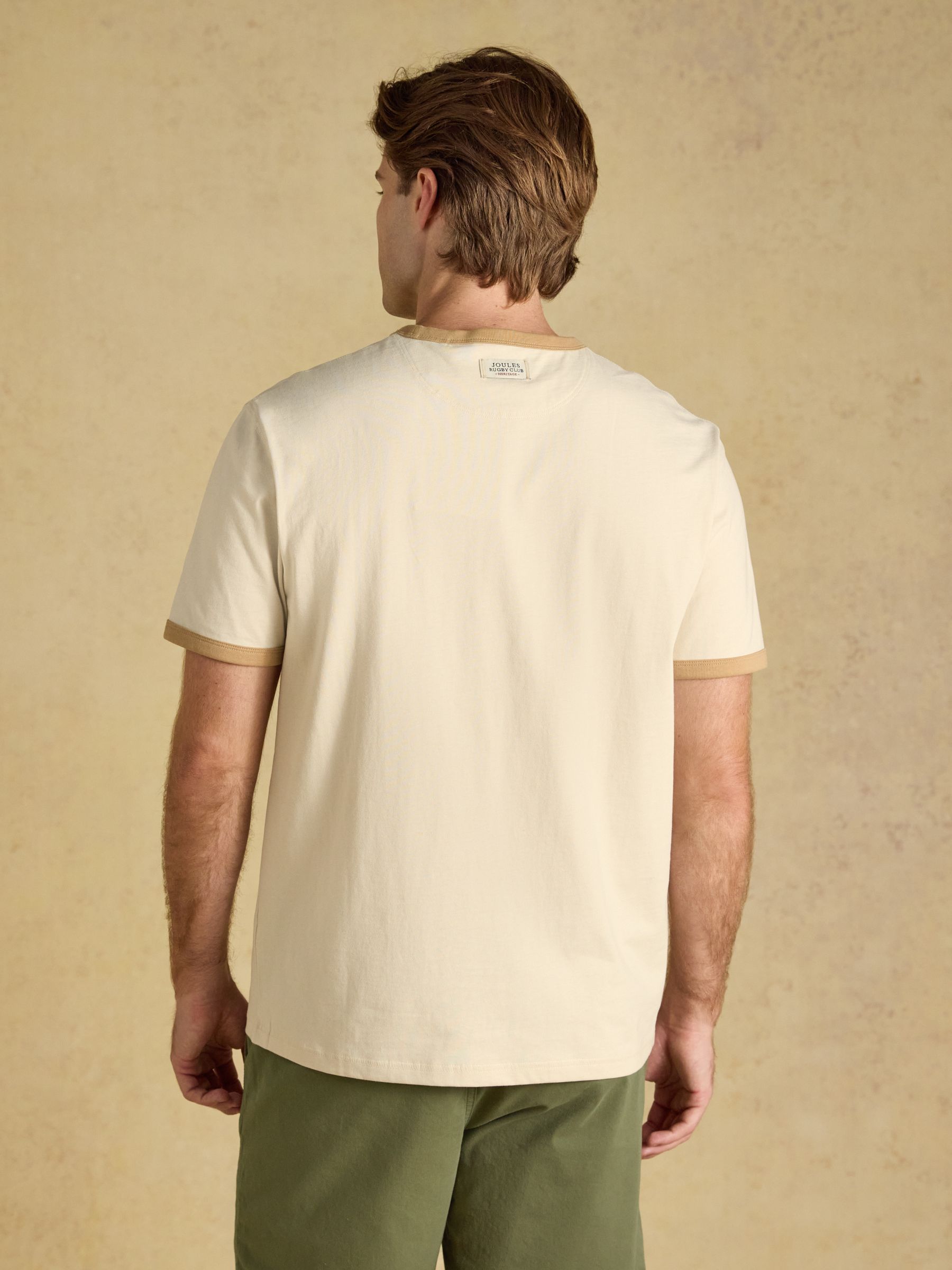 Rugby Club Cream Crew Neck Cotton T-Shirt