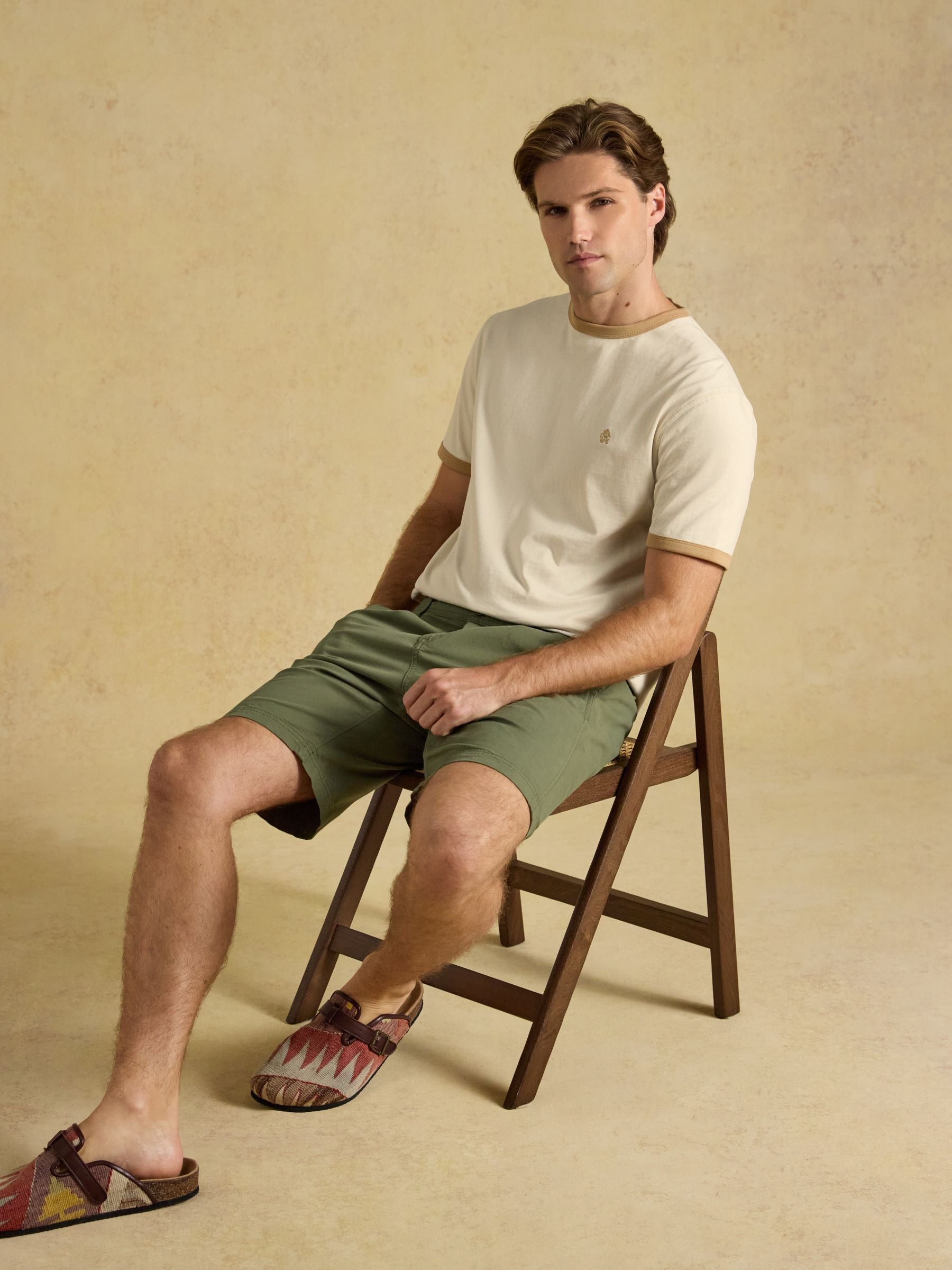 Rugby Club Cream Crew Neck Cotton T-Shirt
