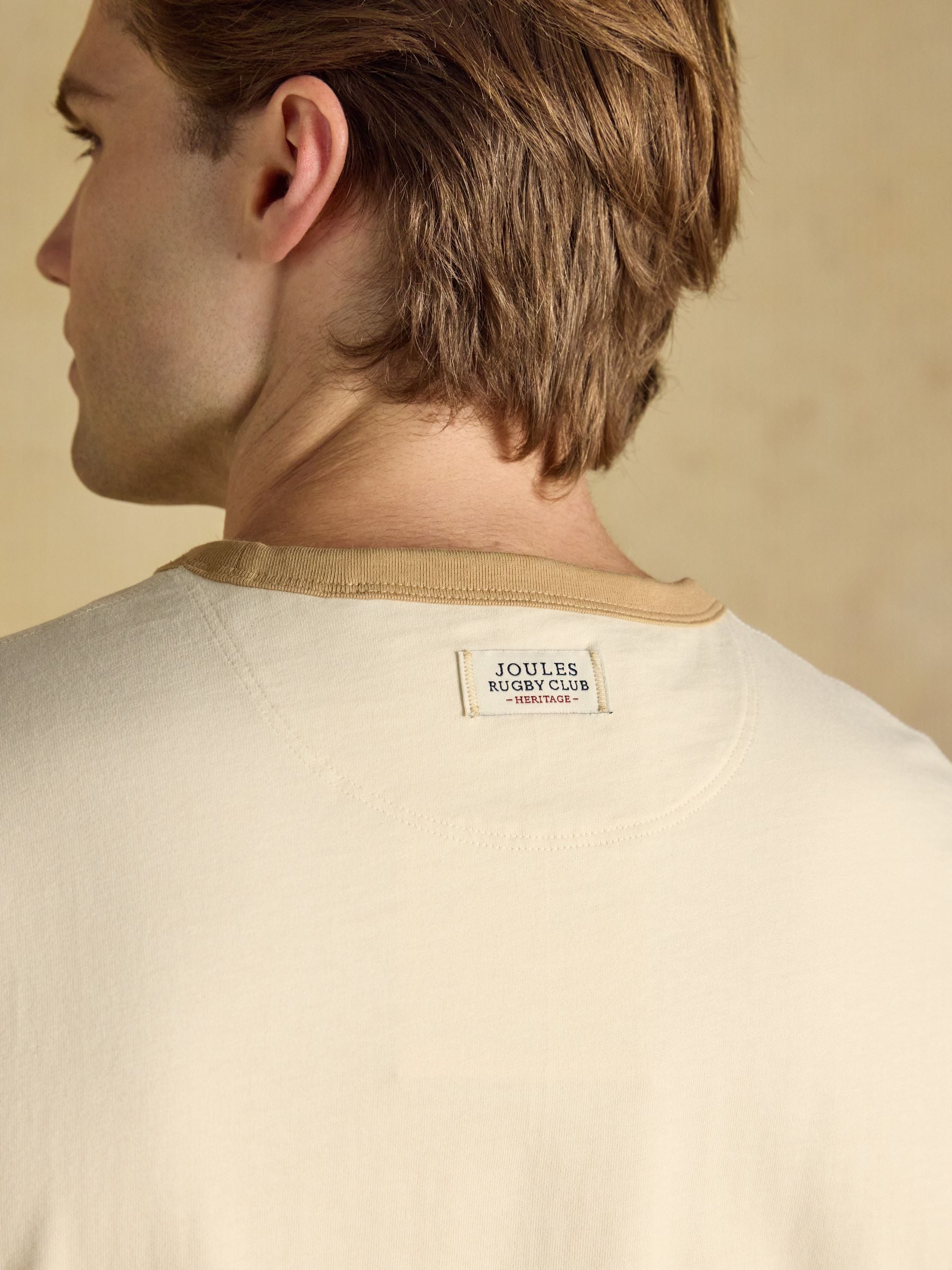Rugby Club Cream Crew Neck Cotton T-Shirt