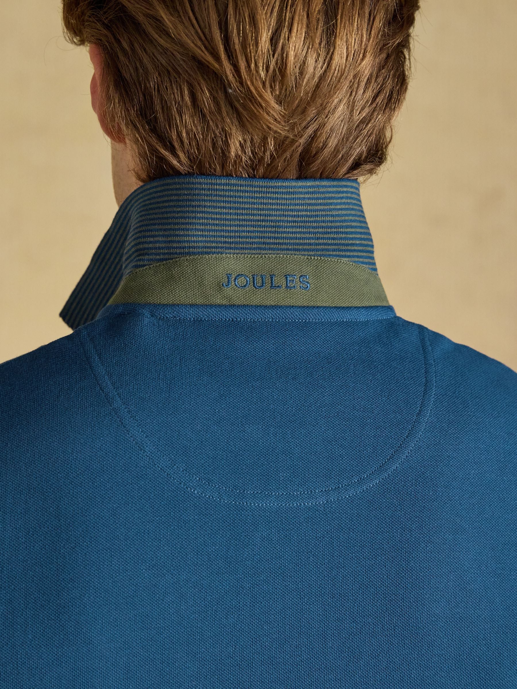 Woody Teal Blue Cotton Pique Polo Shirt