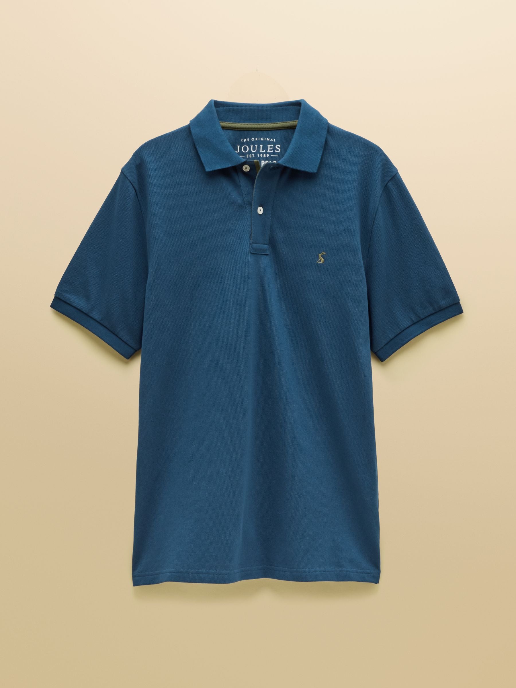Woody Teal Blue Cotton Pique Polo Shirt