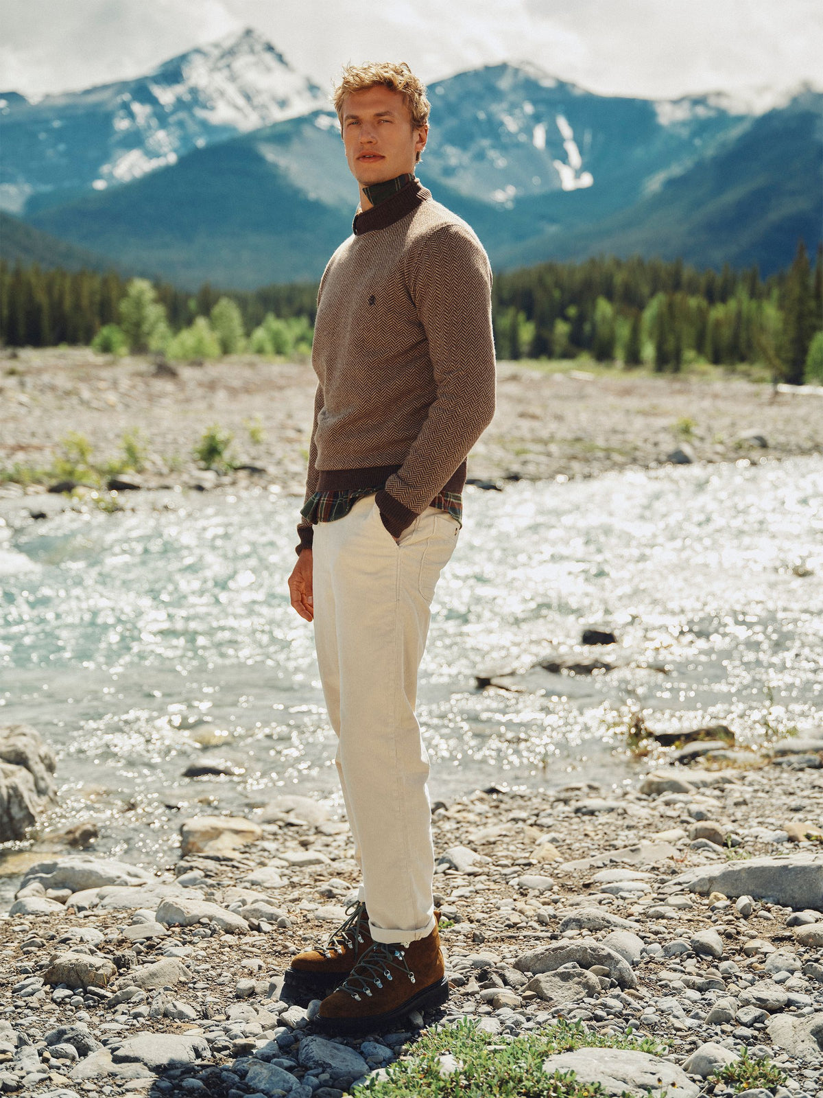 Wool Rich Roll Neck Jumper - Brown