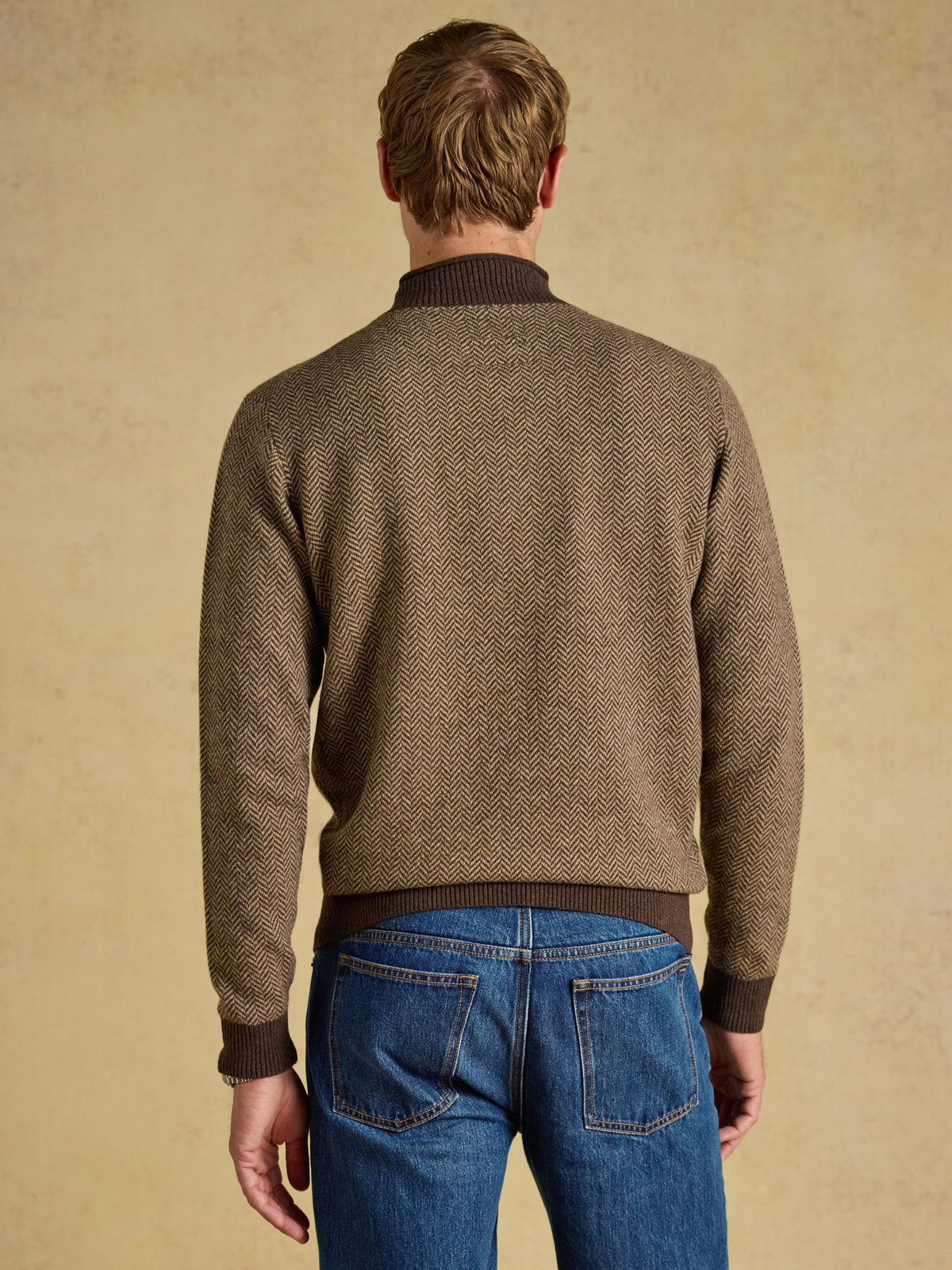 Wool Rich Roll Neck Jumper - Brown