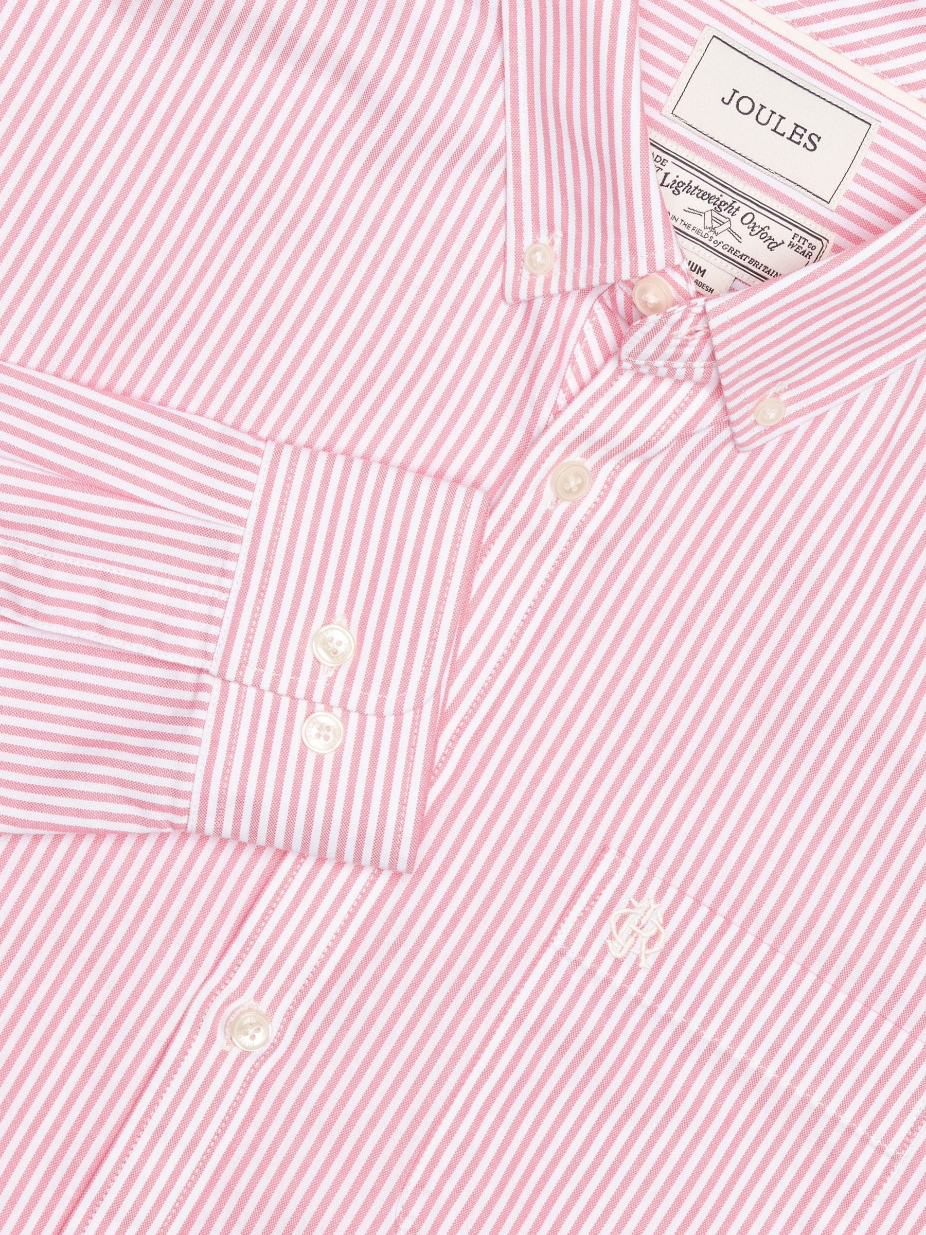 Pink & White Striped Classic Fit Oxford Shirt