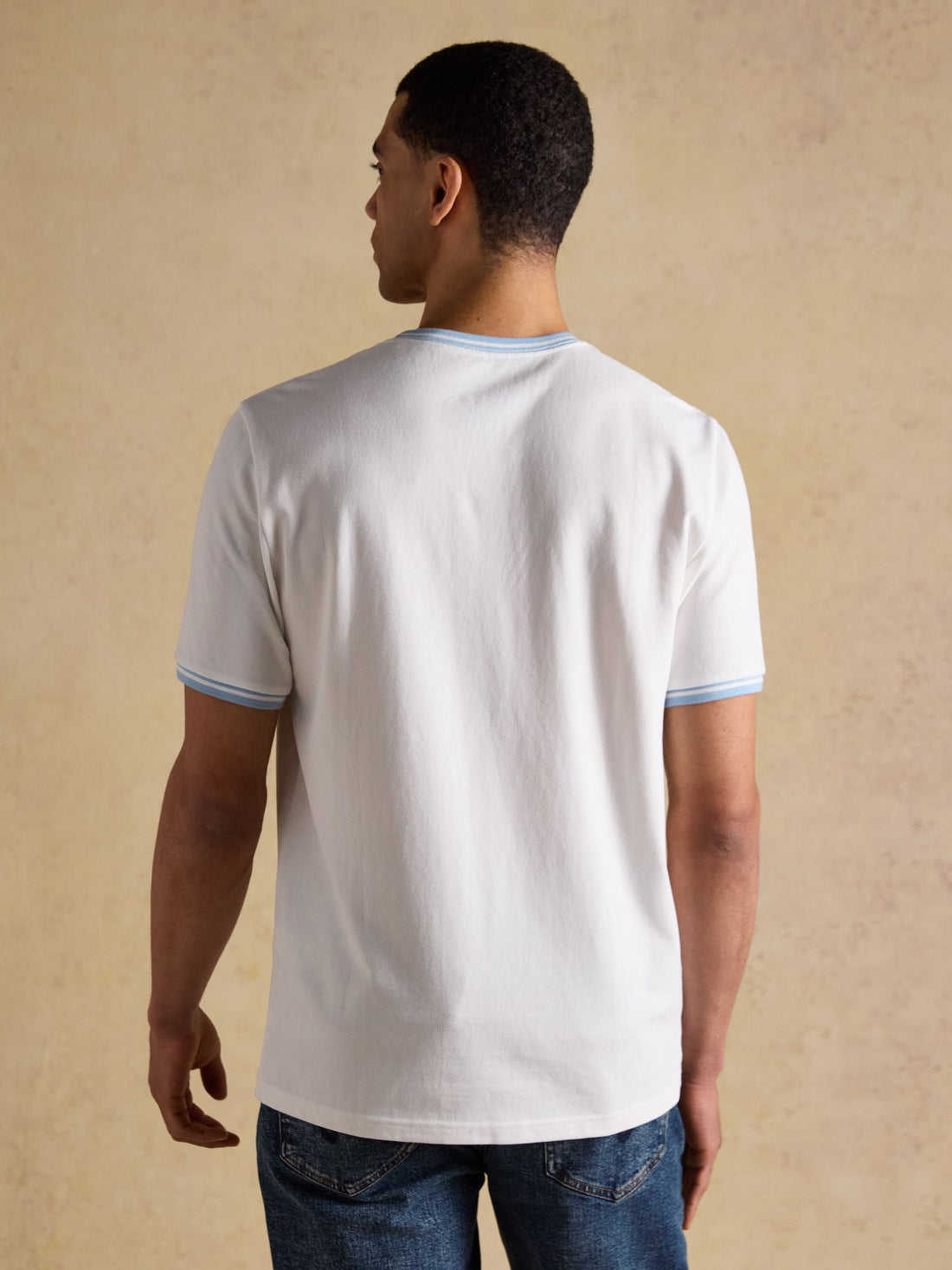White Classic Fit Cotton Pique T-Shirt