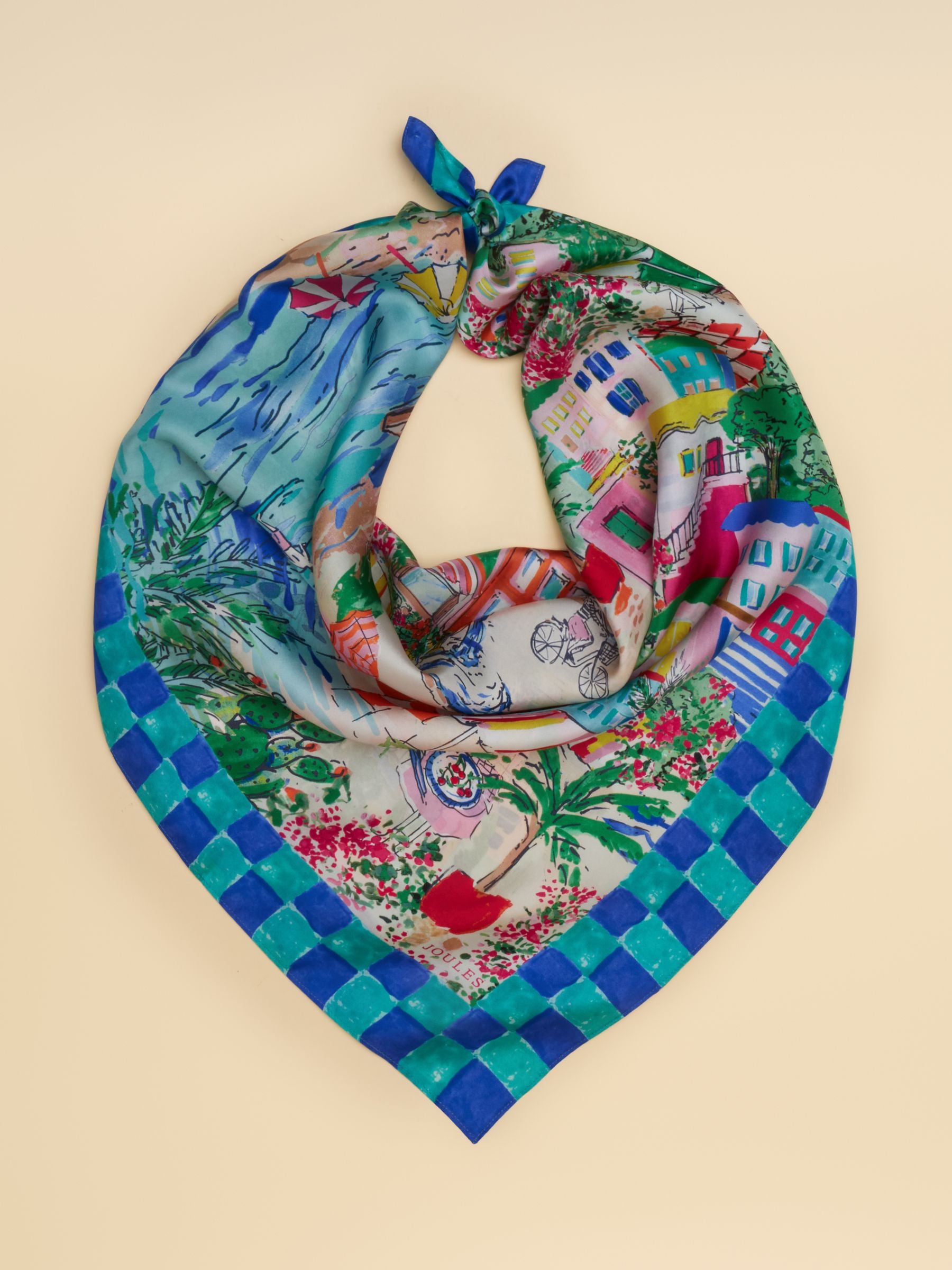 Bloomfield Amalfi Scene Square 100% Silk Scarf