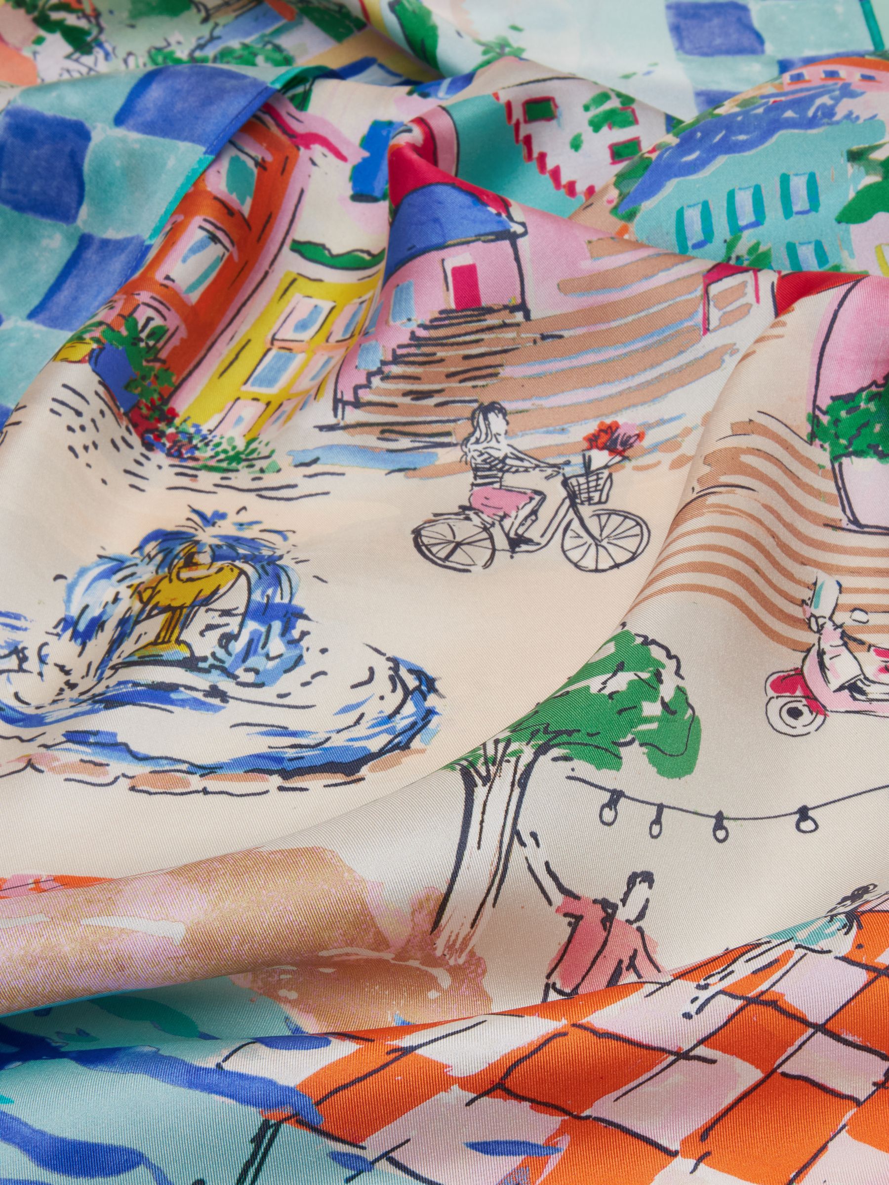 Bloomfield Amalfi Scene Square 100% Silk Scarf