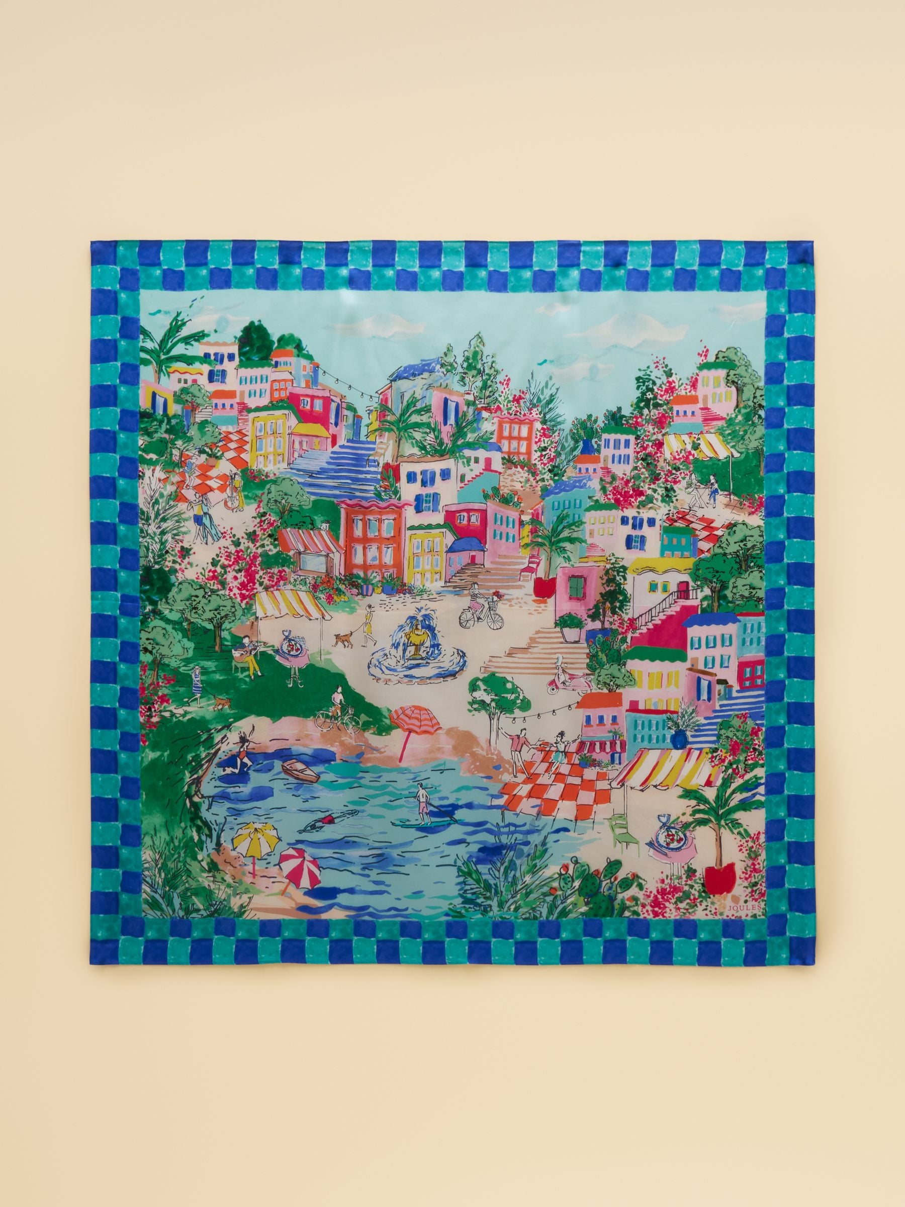 Bloomfield Amalfi Scene Square 100% Silk Scarf