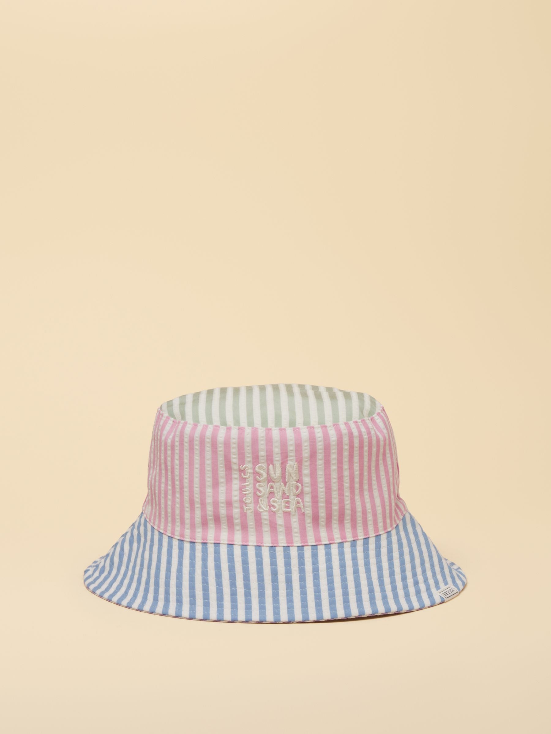 Girls' Bayley Pink Multi Striped Reversible Bucket Hat
