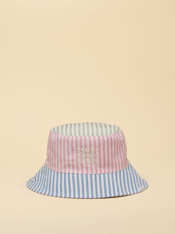 Girls' Bayley Pink Multi Striped Reversible Bucket Hat