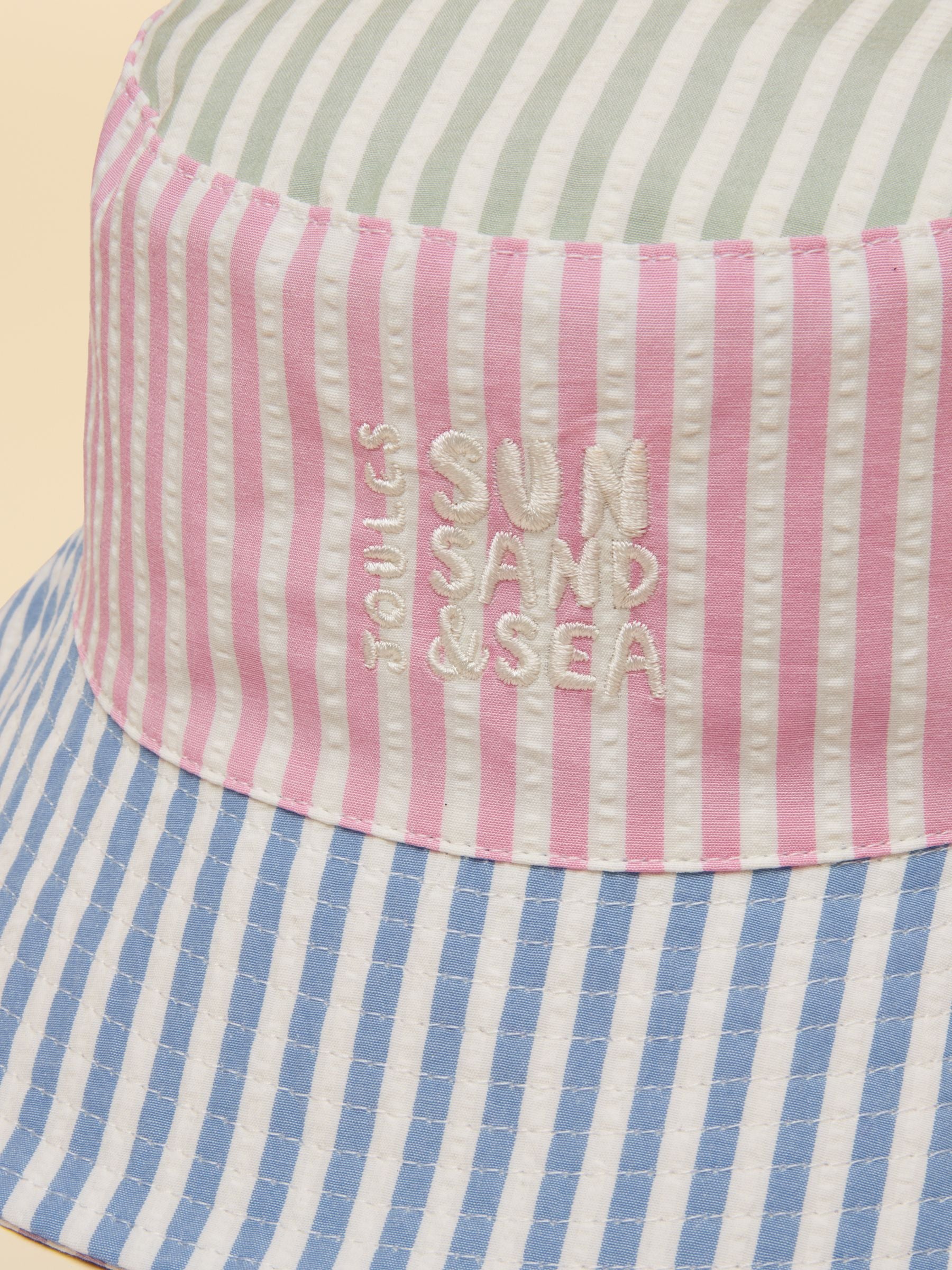 Girls' Bayley Pink Multi Striped Reversible Bucket Hat