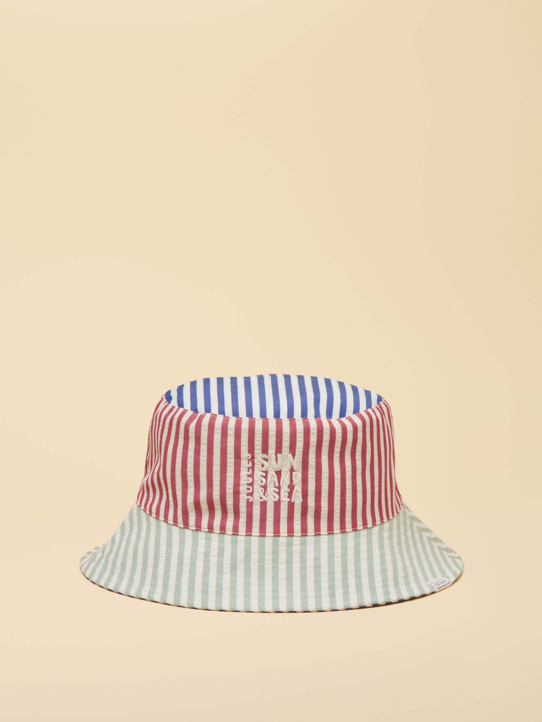 Boys' Bayley Blue Multi Stripe Reversible Bucket Hat