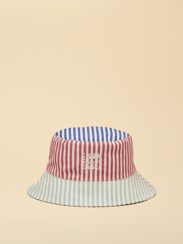 Boys' Bayley Blue Multi Stripe Reversible Bucket Hat