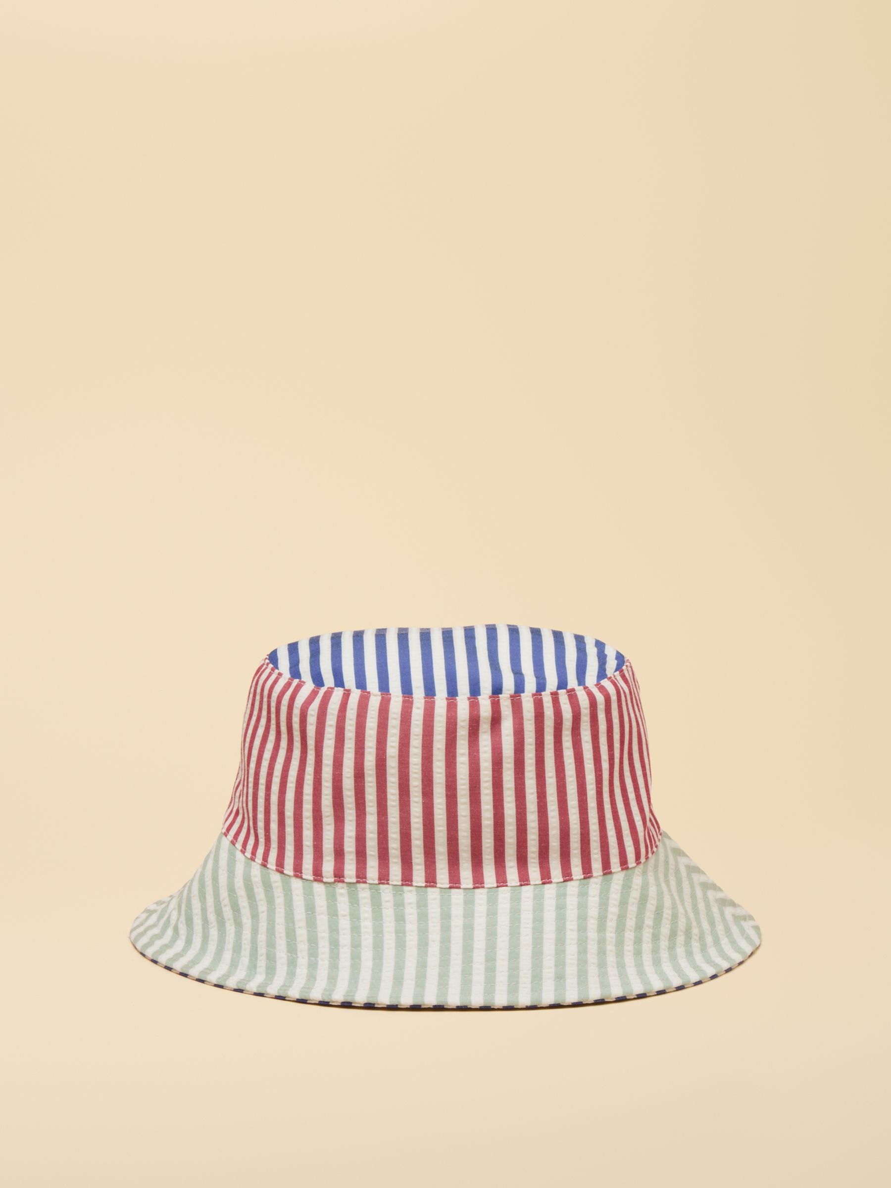 Boys' Bayley Blue Multi Stripe Reversible Bucket Hat