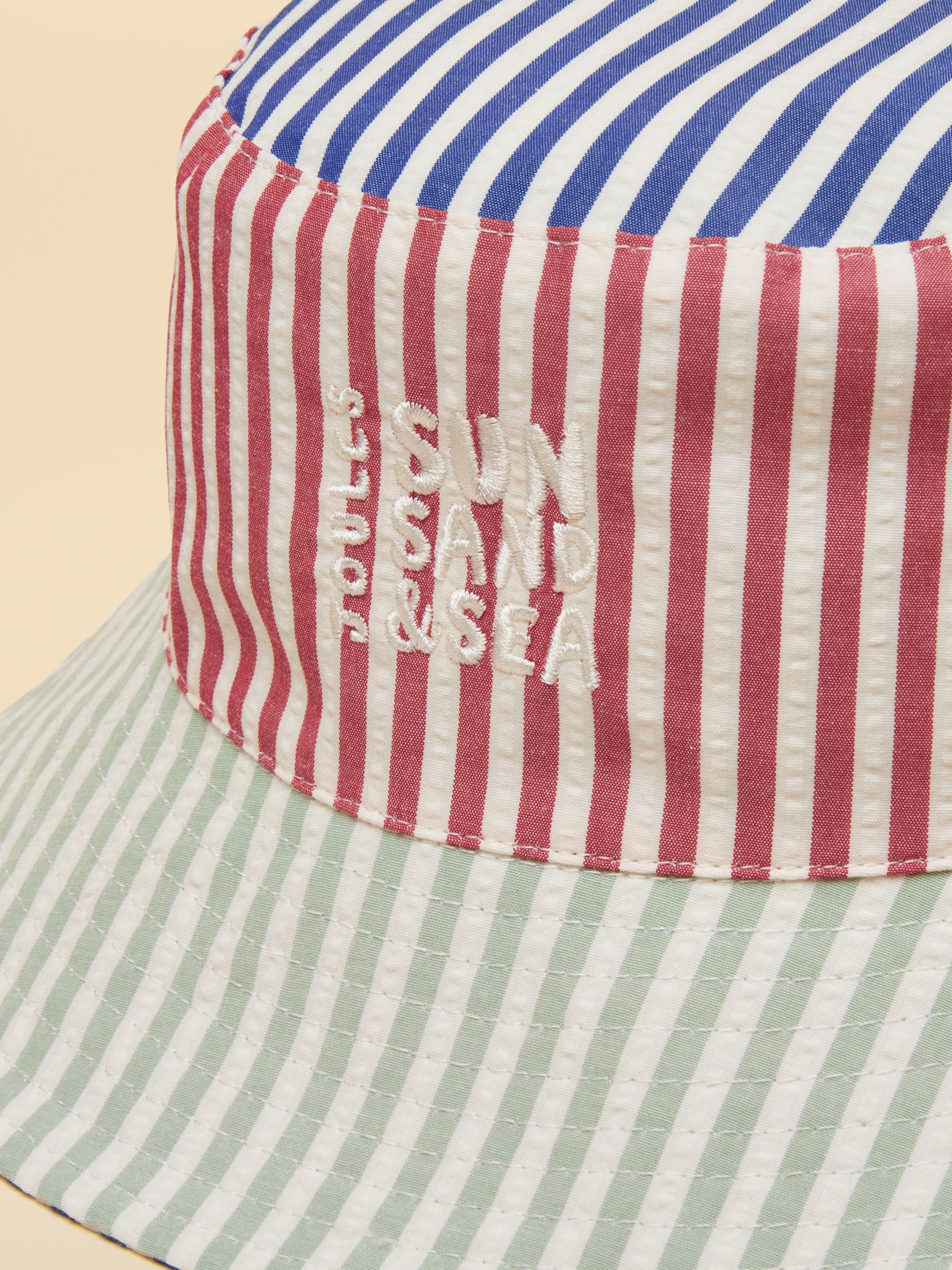 Boys' Bayley Blue Multi Stripe Reversible Bucket Hat
