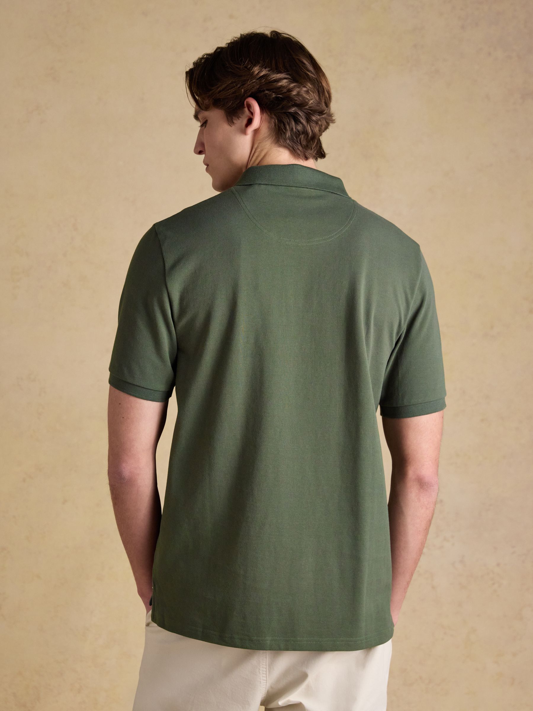 Woody Khaki Green Cotton Pique Polo Shirt