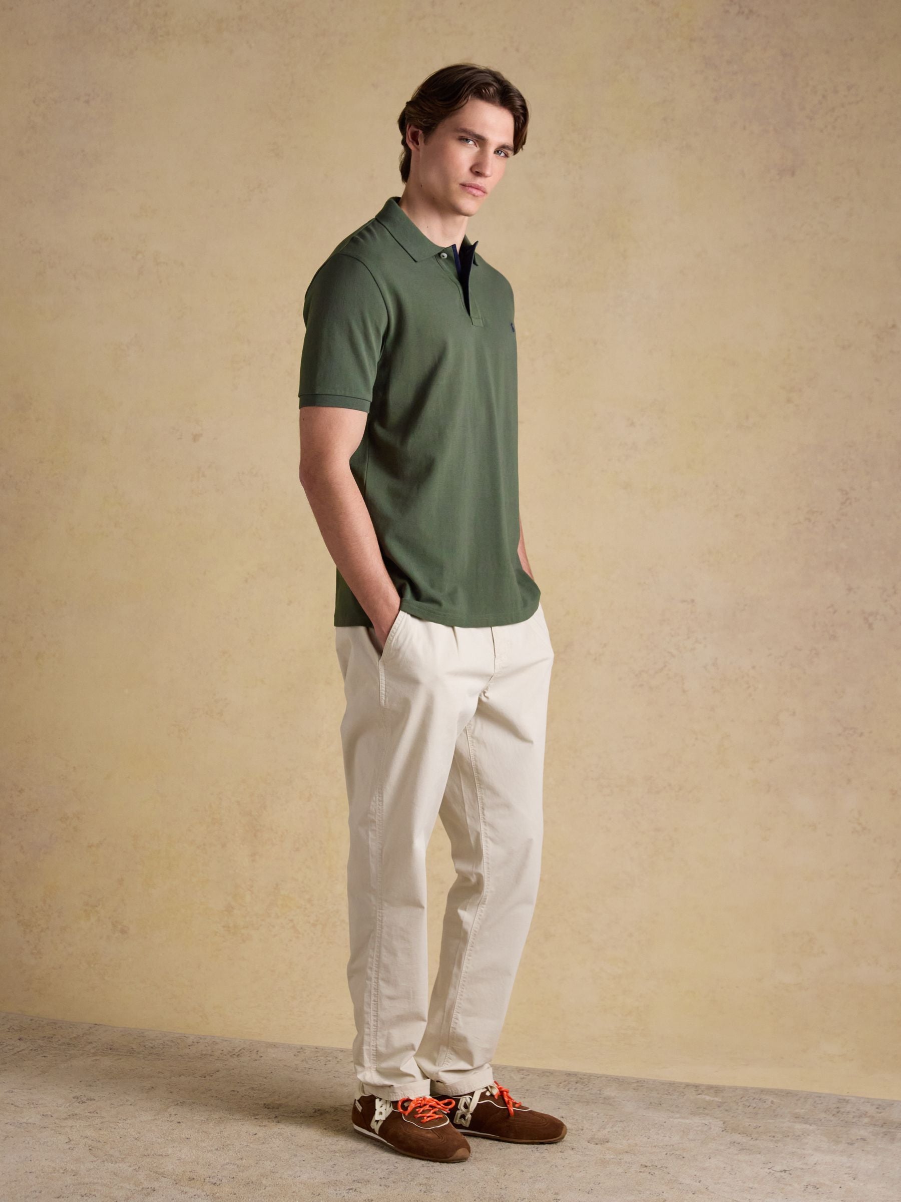 Woody Khaki Green Cotton Pique Polo Shirt