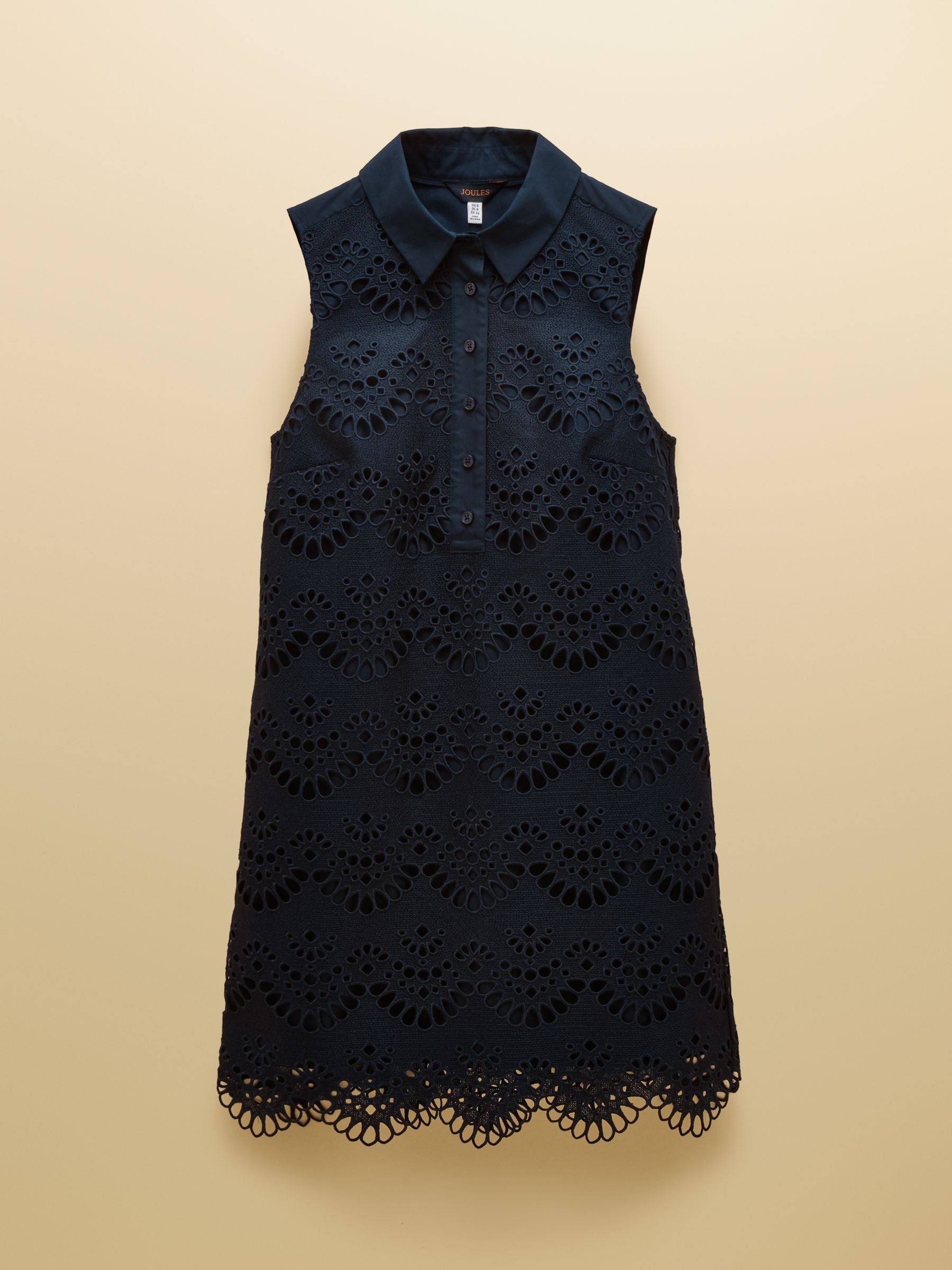 Taylor Navy Broderie Shift Mini Dress