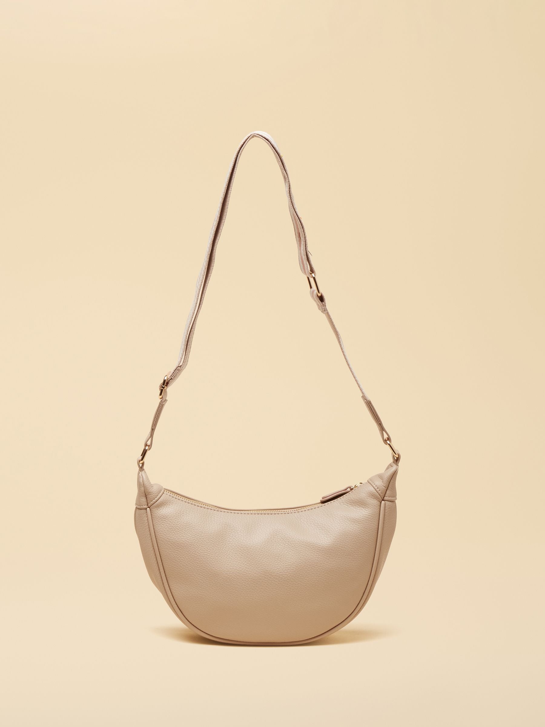 Jade Neutral Half Moon Adjustable Cross-Body Bag