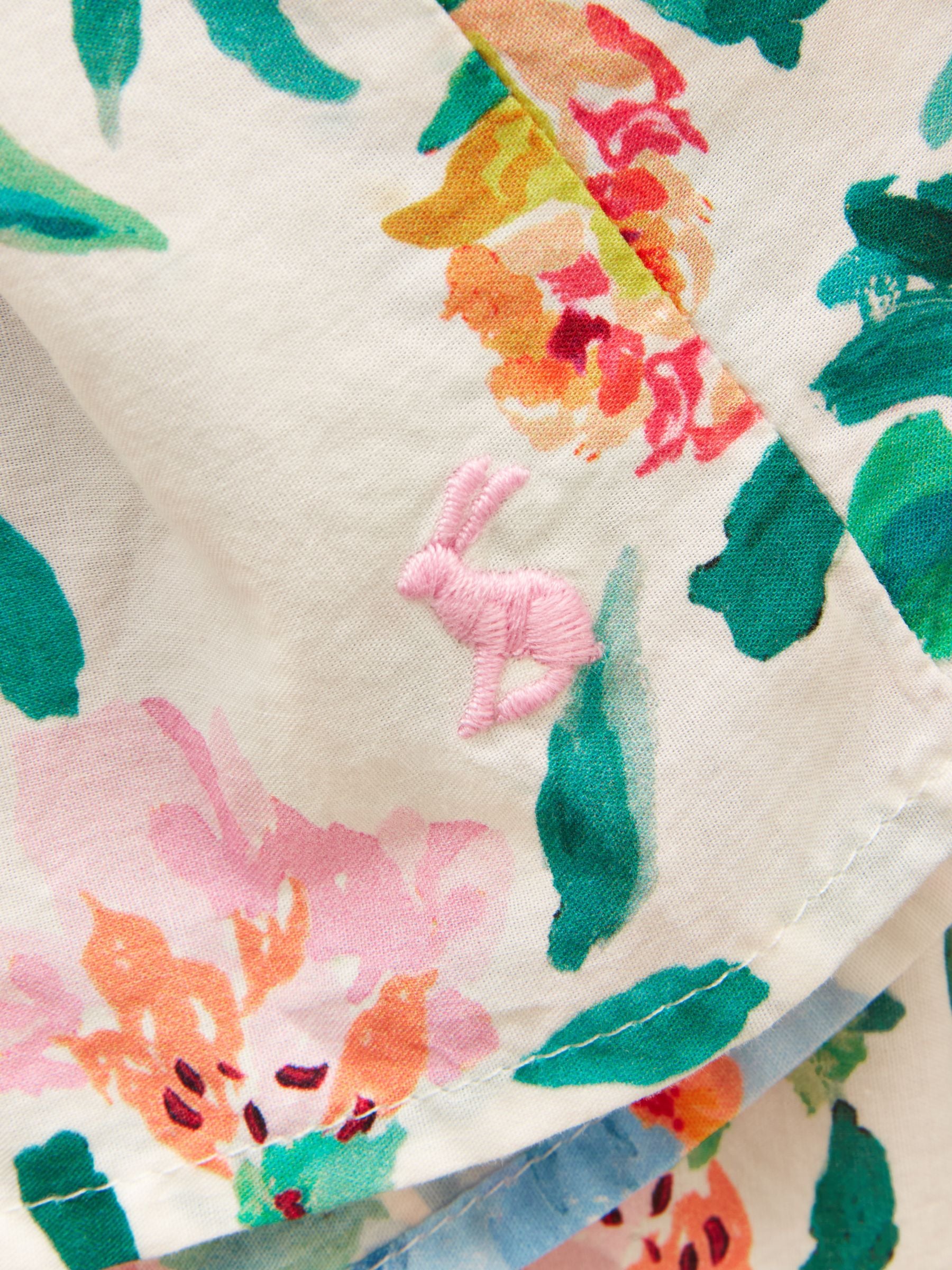 Girls' Eliza Cream Floral Shirred Woven Dress