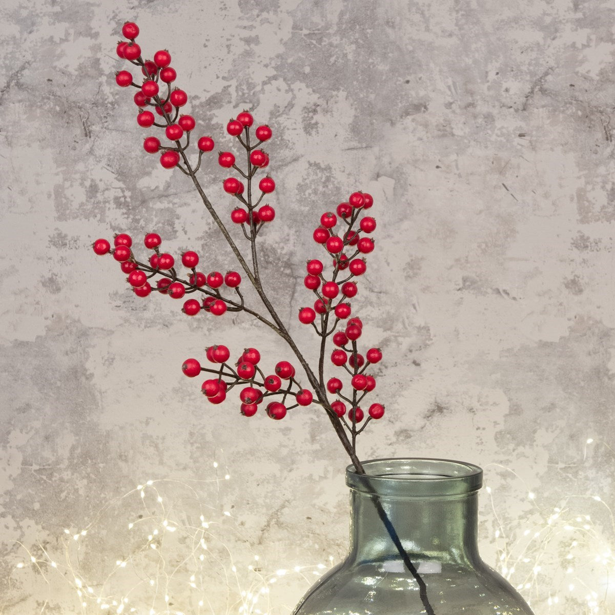 Faux Winter Berry Stem - Red