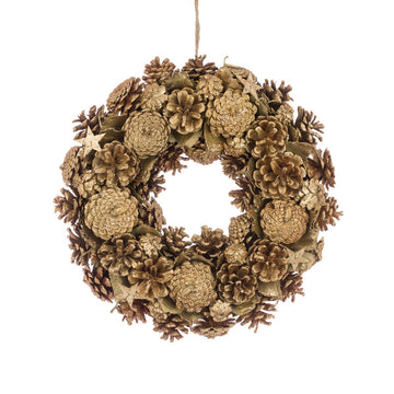 PINE CONE WREATH 33CM