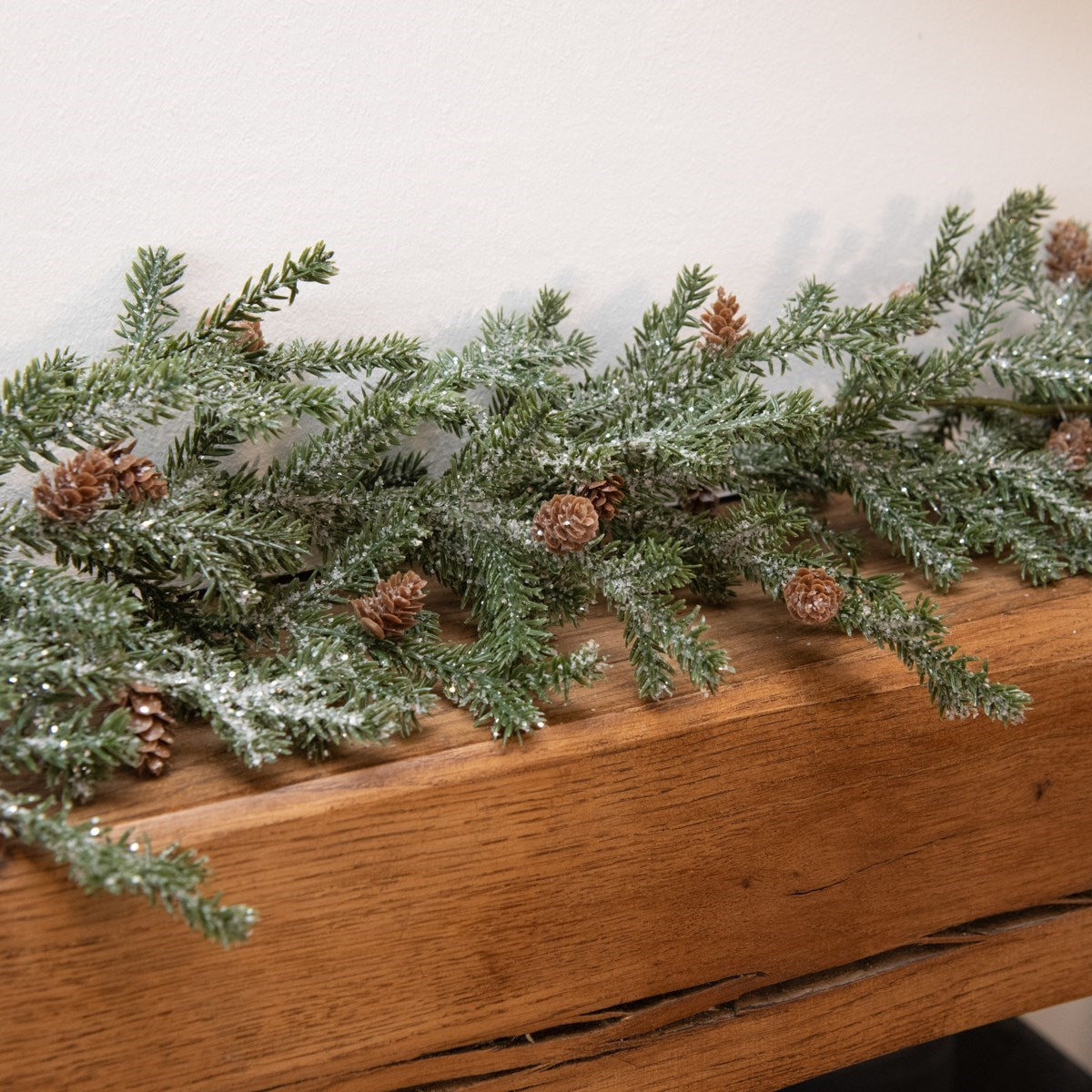 Frosted Faux Teardrop Pine Garland