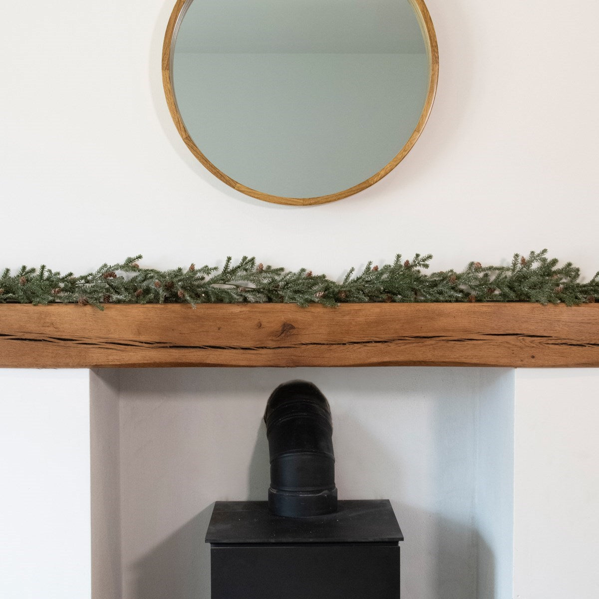 Frosted Faux Teardrop Pine Garland