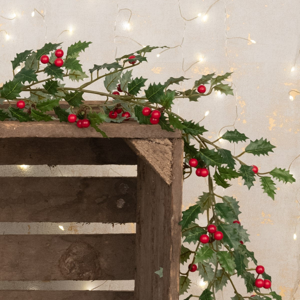Delicate Holly Garland with Berries