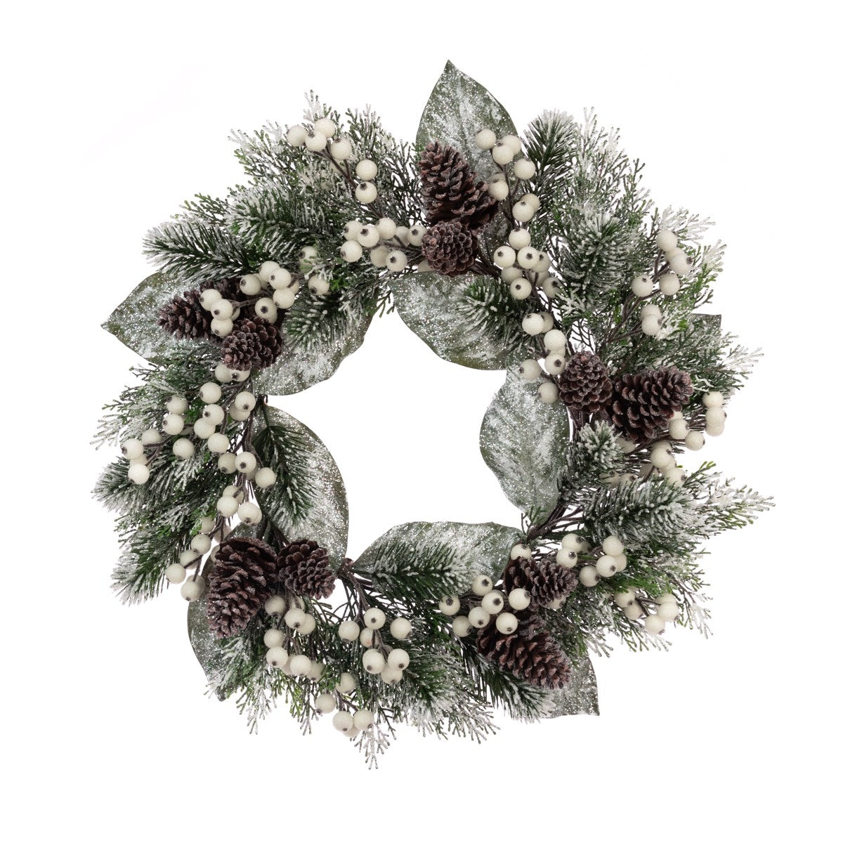 Faux Collyweston Snowy Berry Christmas Wreath