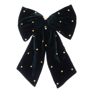 Velvet Bow With Beads Clip 36