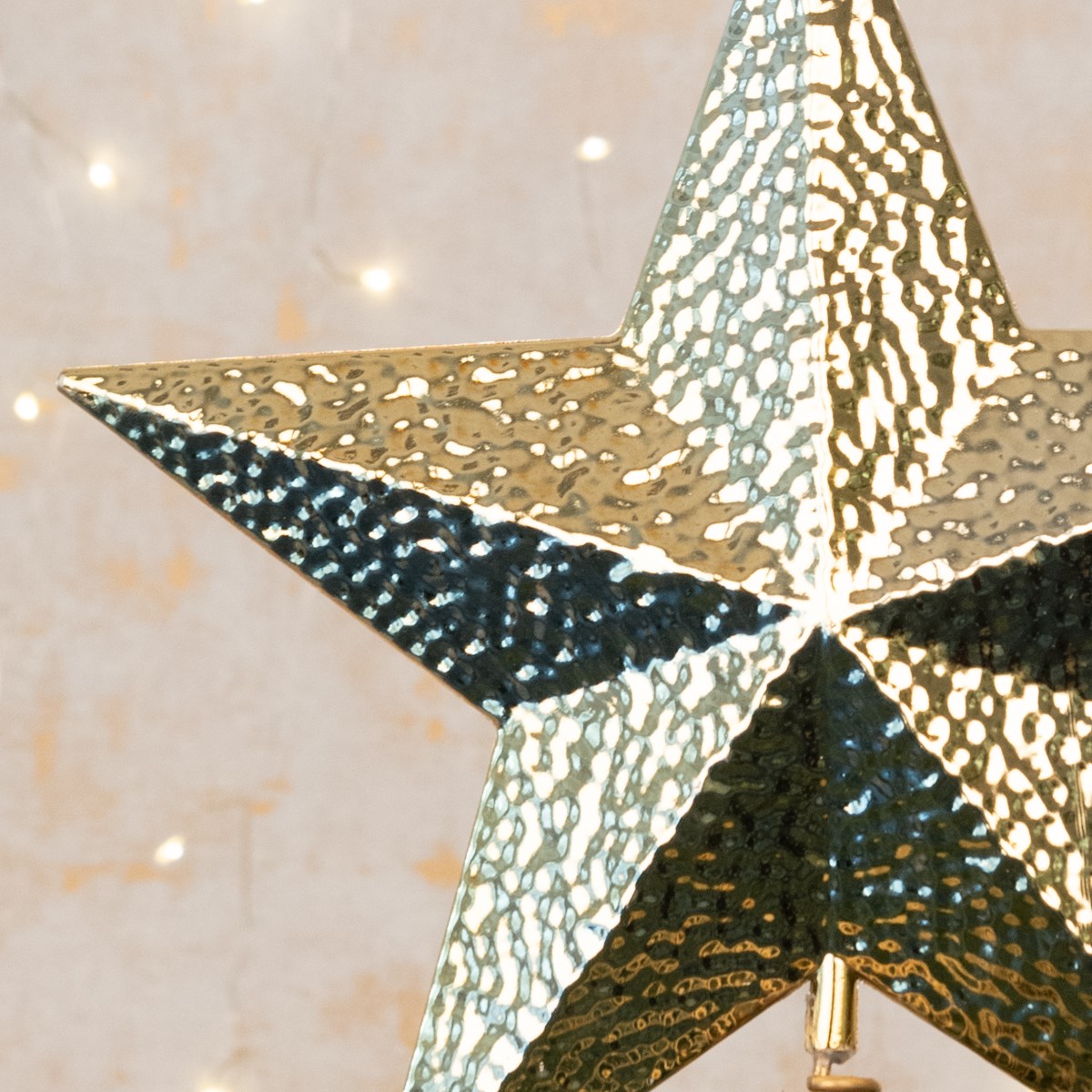 Textured Metallic Star Tree Topper Gold