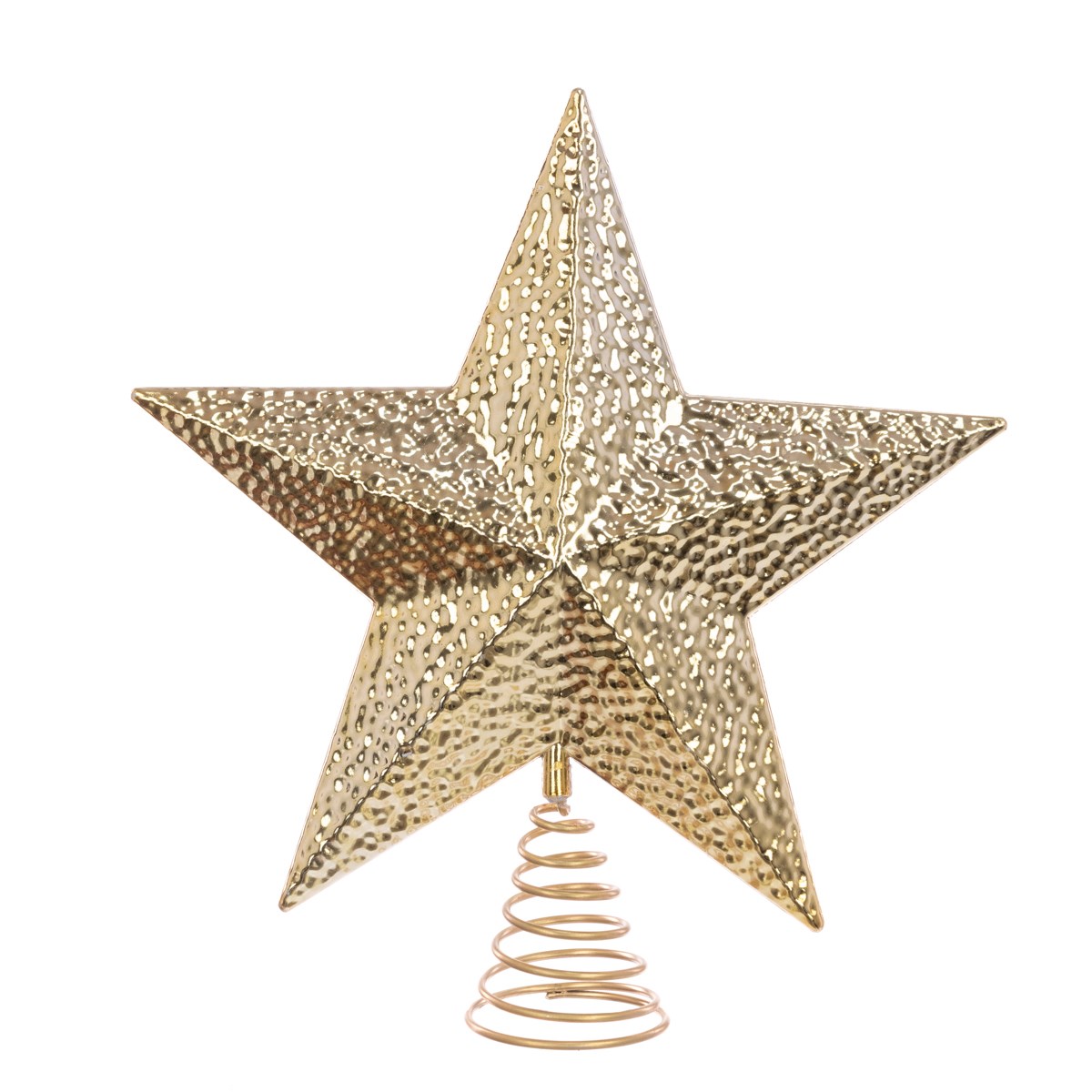 Textured Metallic Star Tree Topper Gold