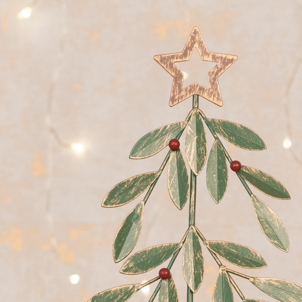 Metal Berry Christmas Tree Table Decoration