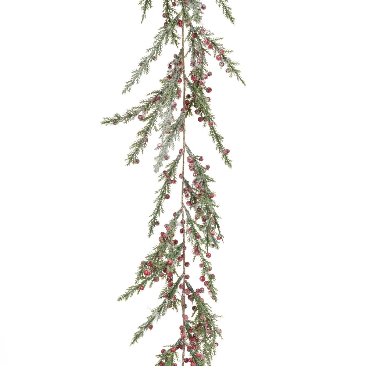 Frosted Faux Cyprus Berry Garland Red