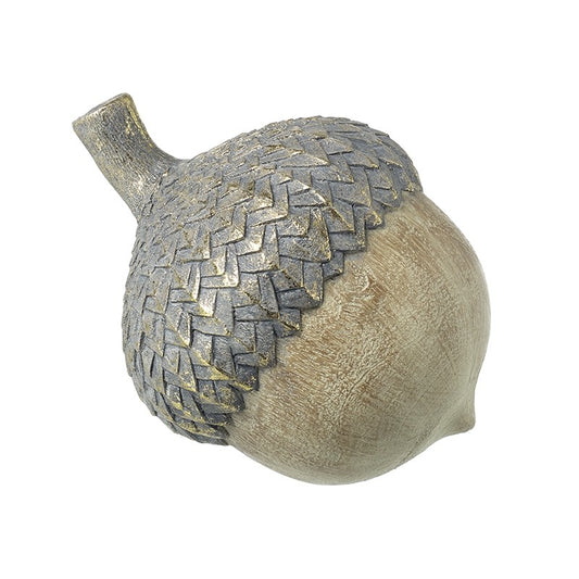 WOODEN ACORN WITH BLUE CAP