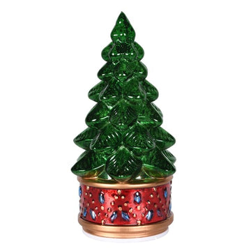 Lit Rotating Xmas Tree Drum