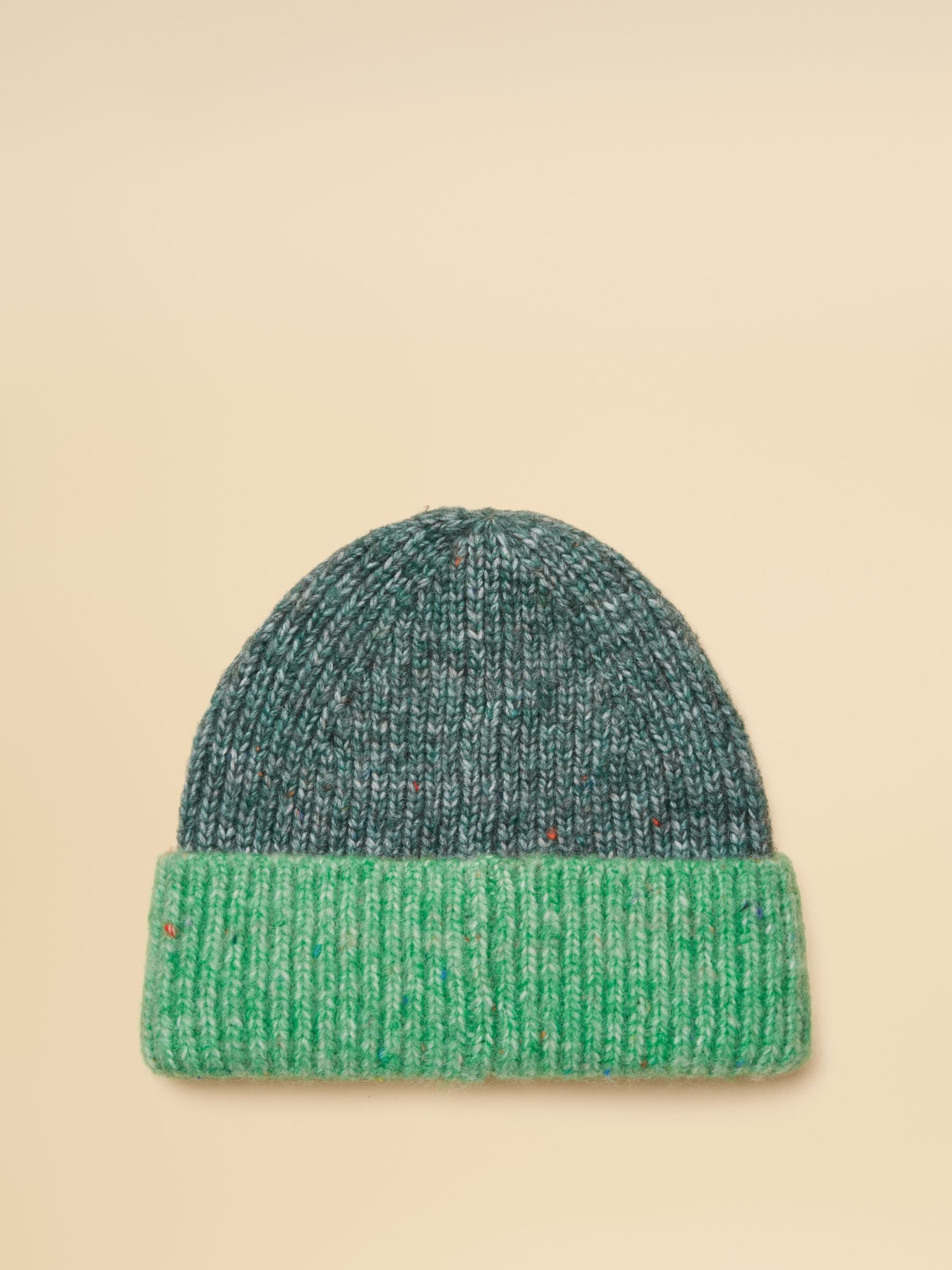 Colourblock Green Beanie Hat