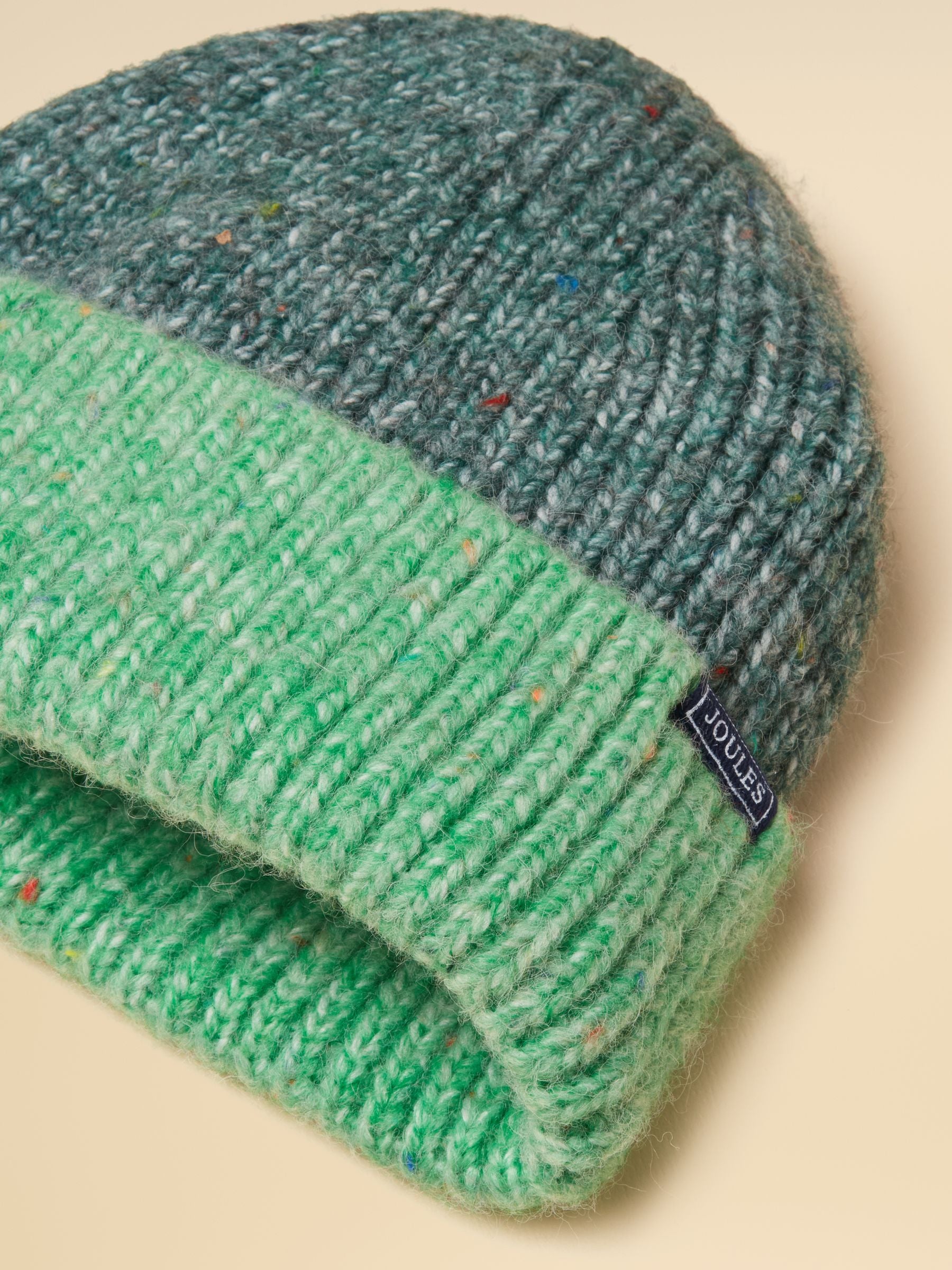 Colourblock Green Beanie Hat