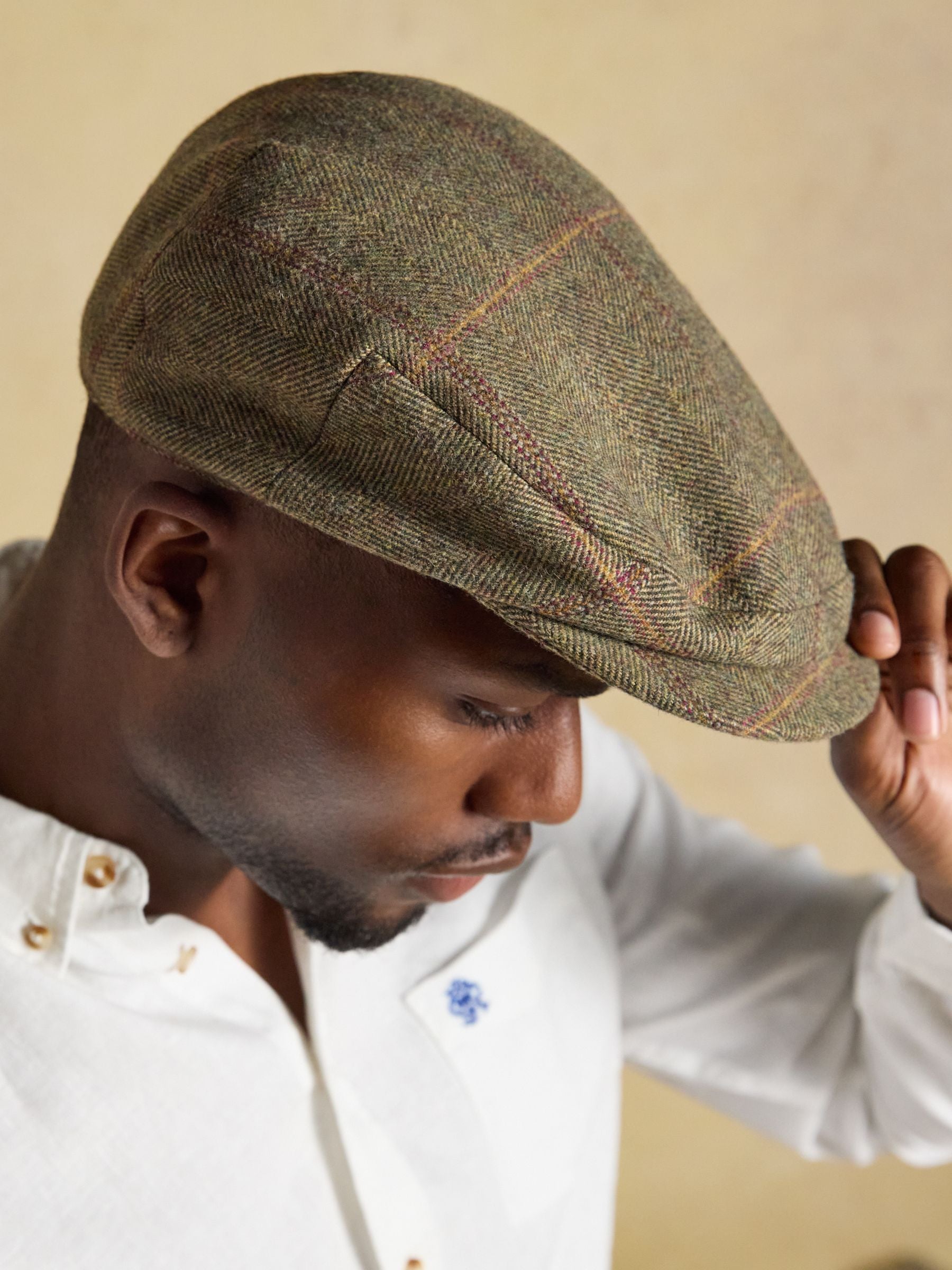 Ashby Green Tweed Flat Cap