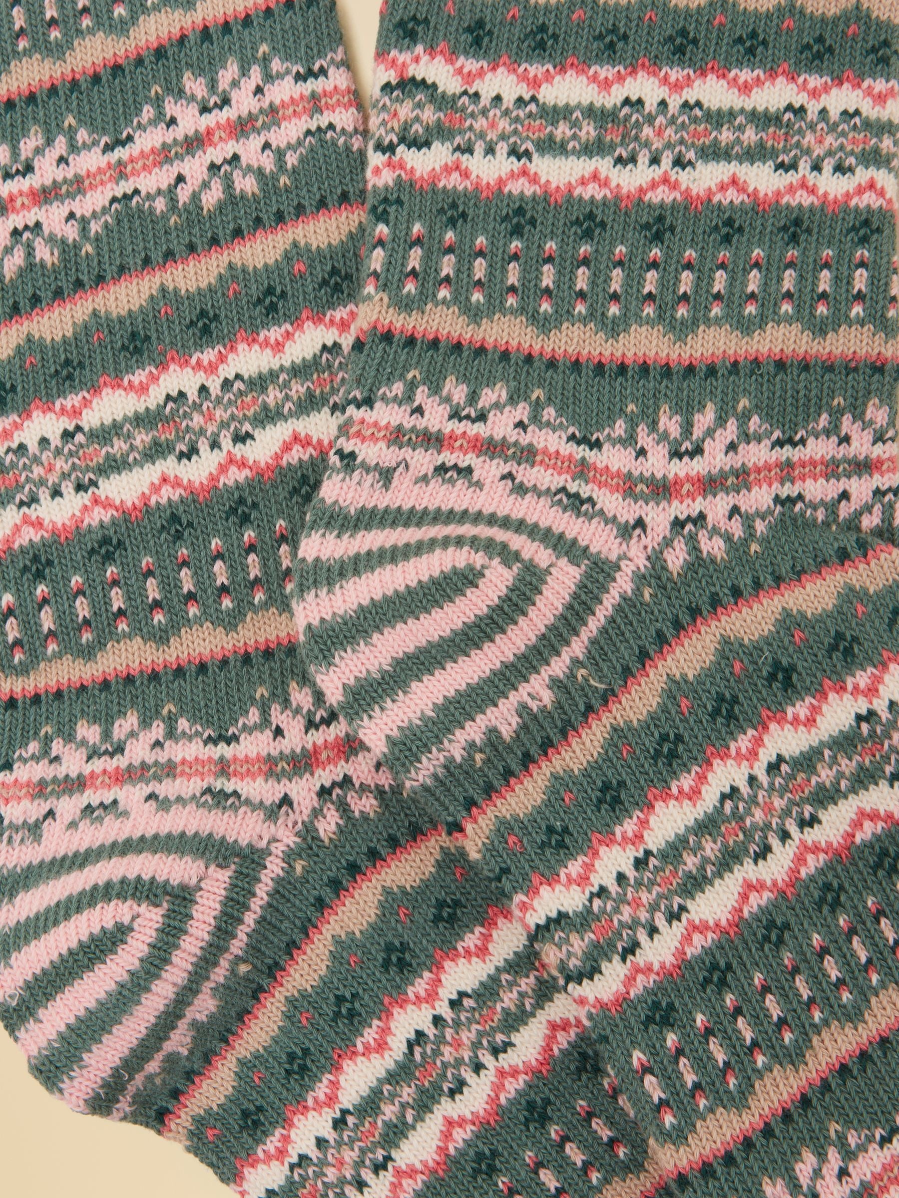 Lucille Khaki Green Fair Isle Socks