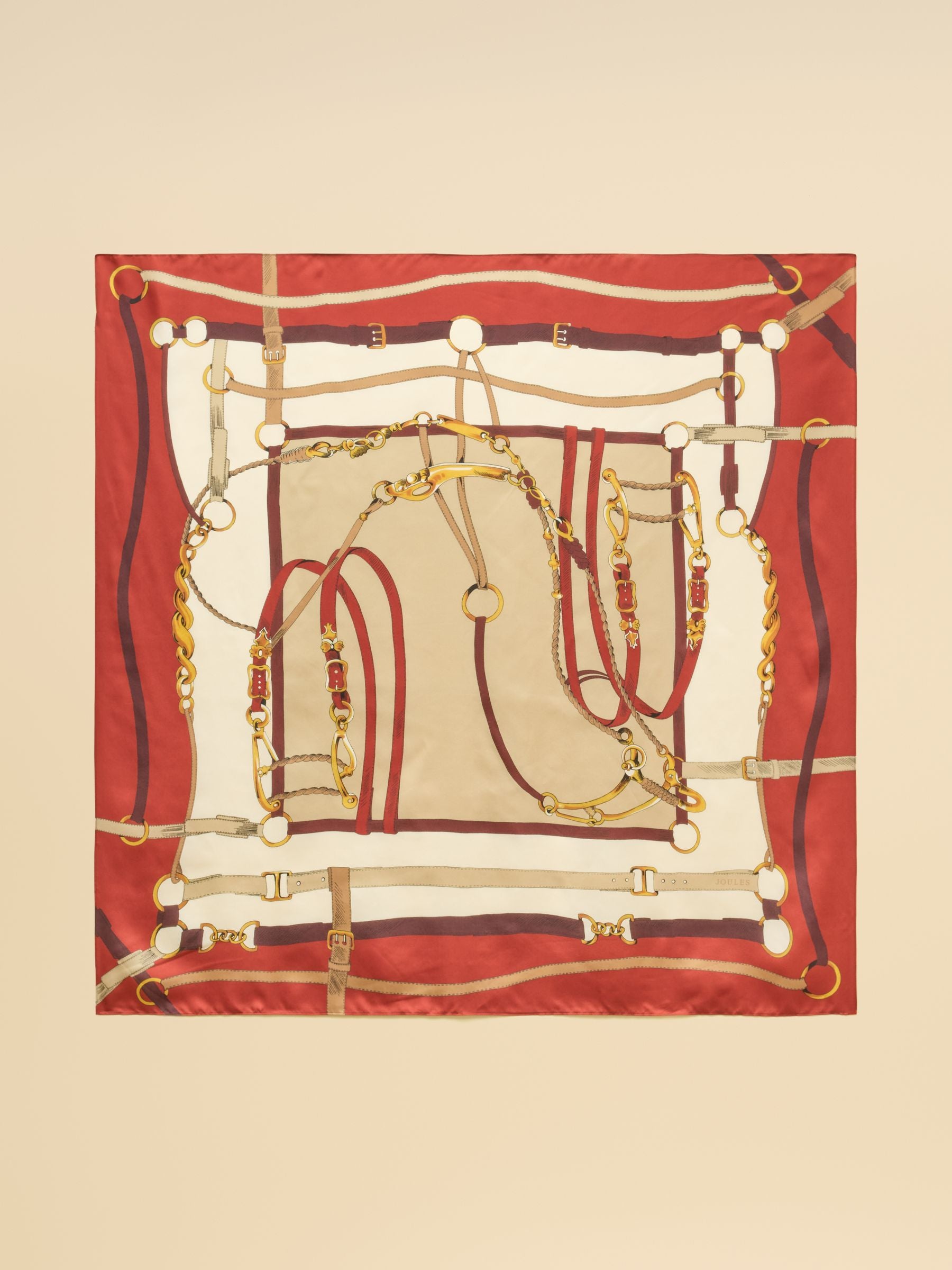 Bloomfield Burnt Orange Bridle Silk Square Scarf
