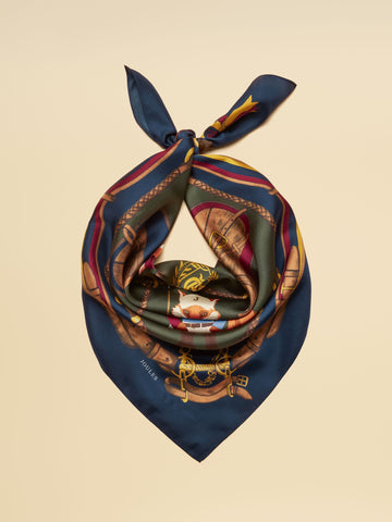 Bloomfield Navy Jonty Silk Square Scarf