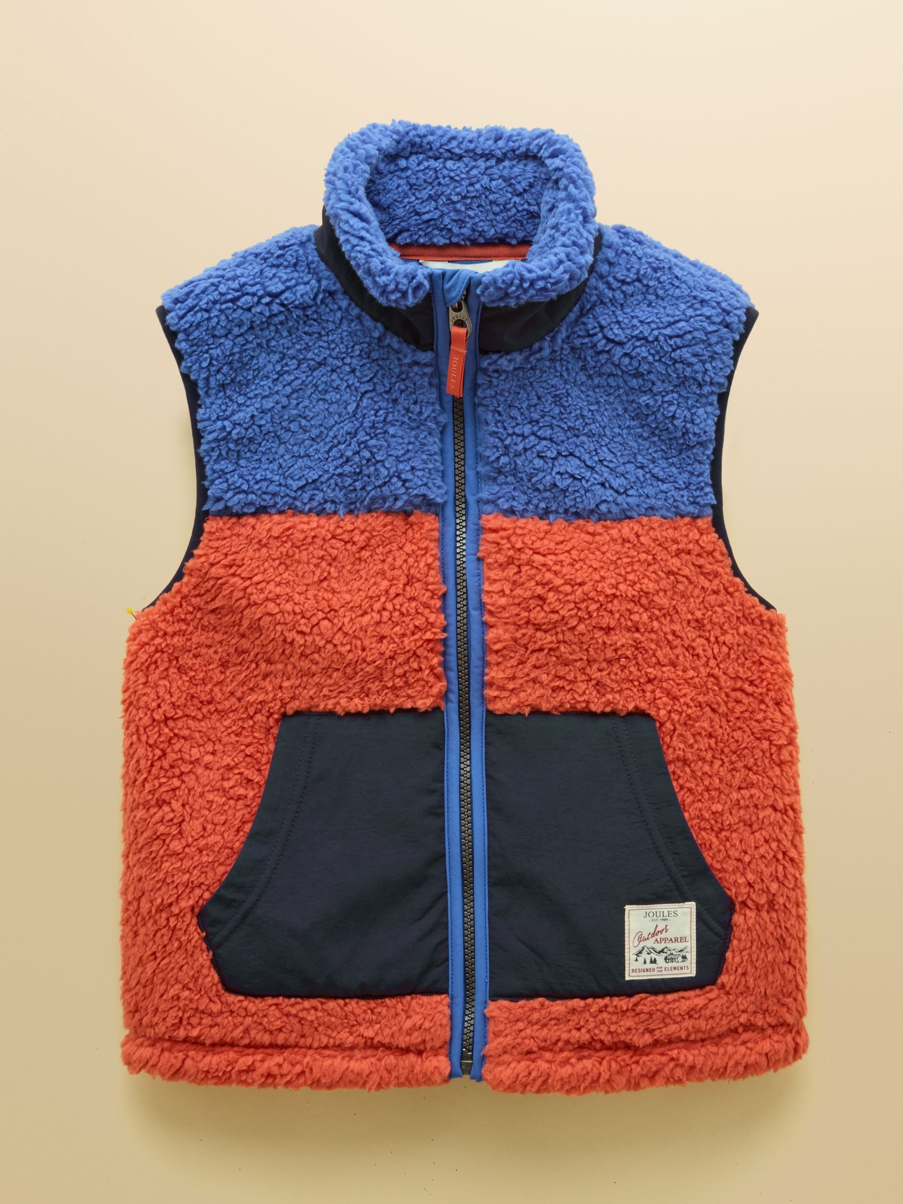 Boys' Billy Blue & Orange Fleece Gilet