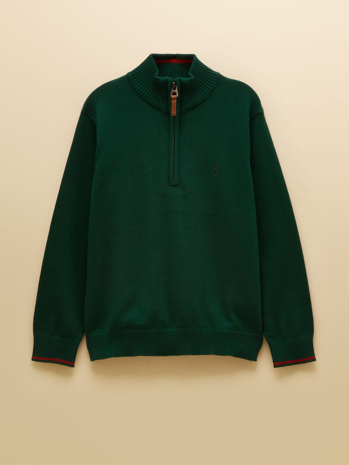 Knit Quarter Zip Jumper - Green